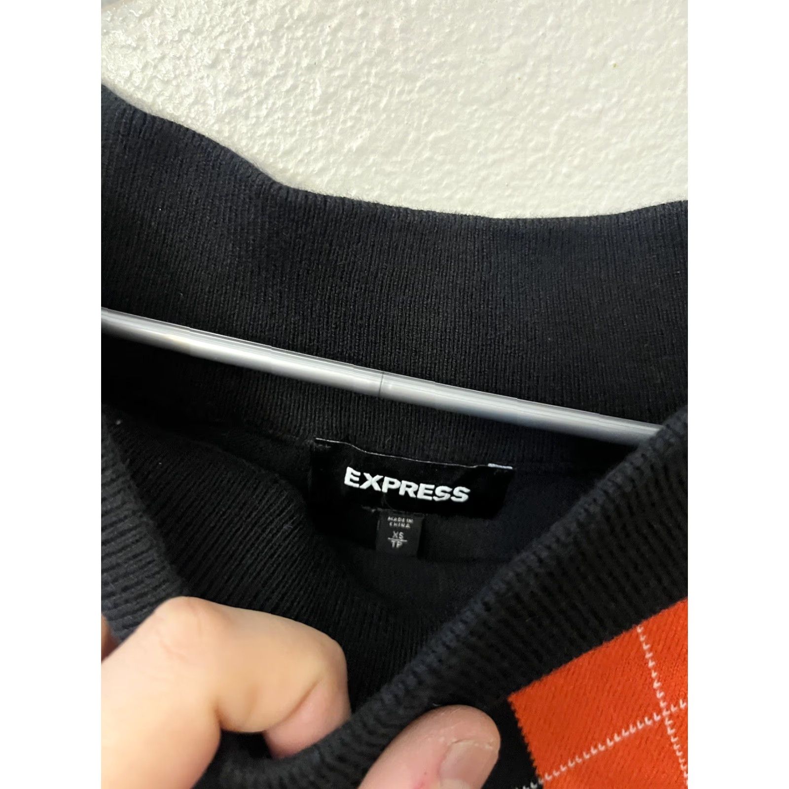 Express VINTAGE Express Sweater Women's XS Black Argyle Boat Neck Preppy Pullover Size XS / US 0-2 / IT 36-38 - 2 Thumbnail