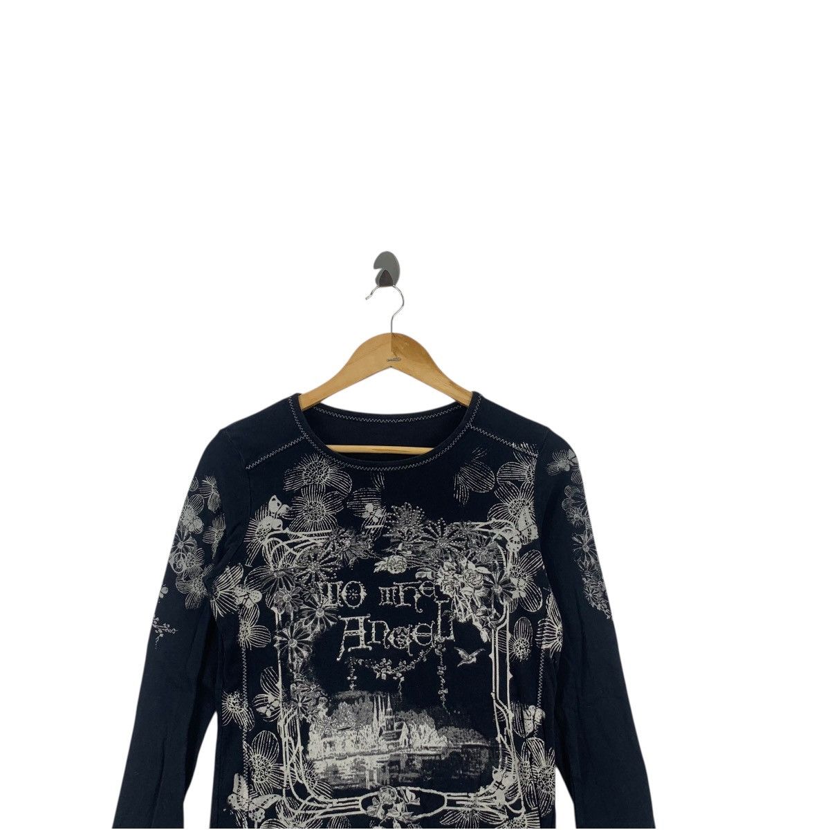 Other NO MORE ANGEL Rhinestone Over Print Art Painting Tee Shirt Size XXS / US 00 / IT 34 - 2 Thumbnail