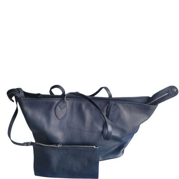 Other Elegant Navy Blue Leather Tote Bag by Royce New York Size ONE SIZE - 1 Thumbnail