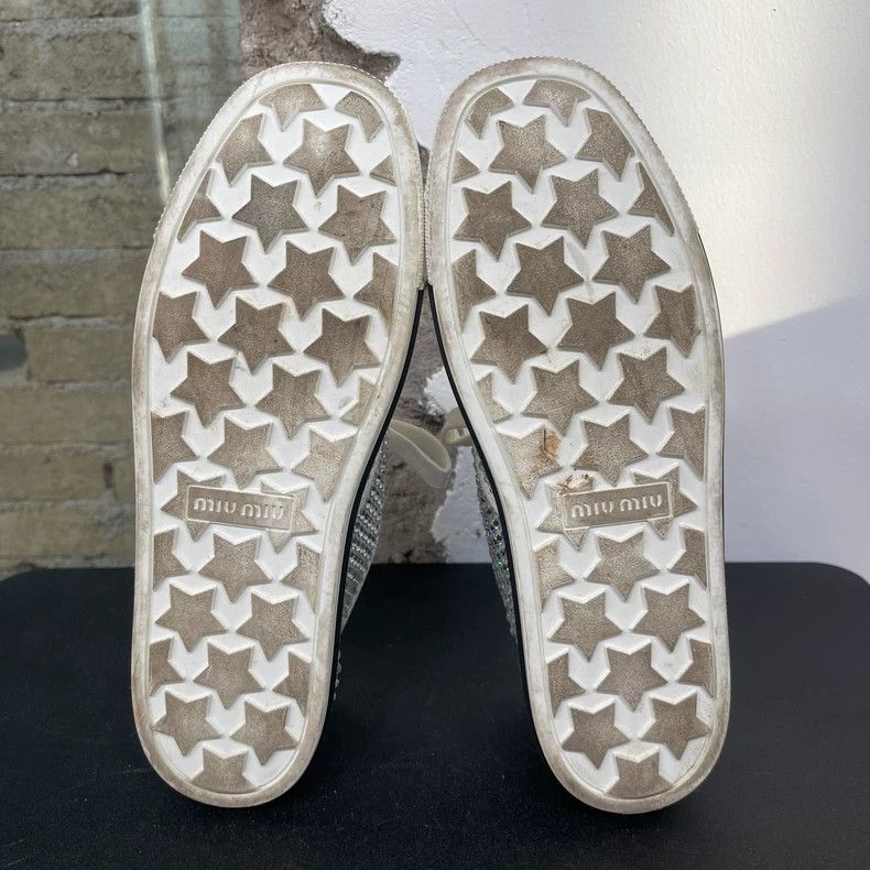 Prada Miumiu Rhinestone Sneakers Size 37.5-2506 Size US 7 / IT 37 - 7 Thumbnail