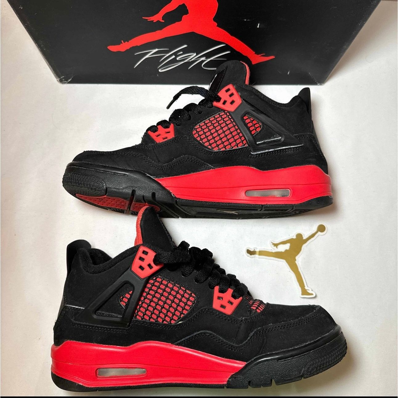 Jordan Brand × Nike Size 6 - Nike Air Jordan 4 Retro GS Red Thunder Men's Shoes Size US 6 / EU 39 - 3 Thumbnail