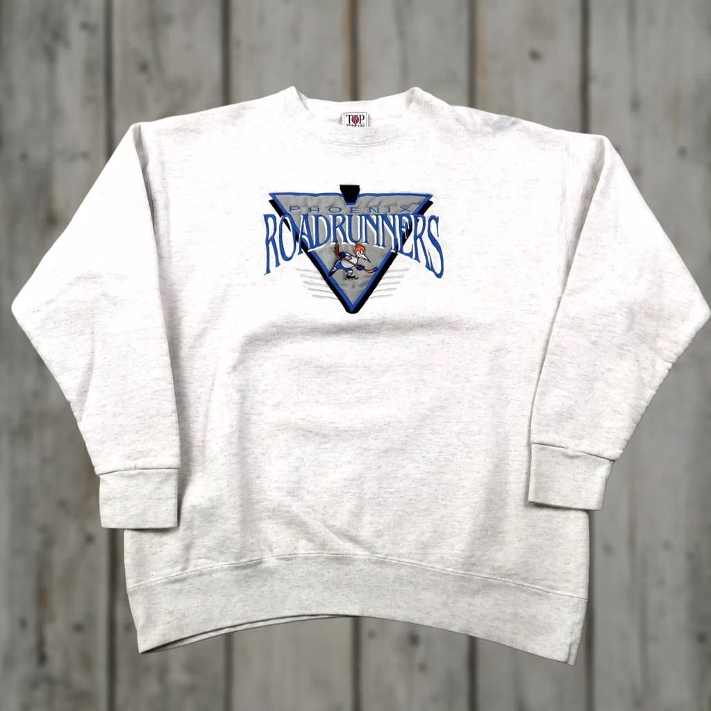 Vintage VINTAGE 90s Phoenix Roadrunners Sweatshirt Hockey Gray XL XLarge Crewneck USA Men Sweatshirt Graphic Print 90s Milwaukee? Size US XL / EU 56 / 4 - 1 Thumbnail