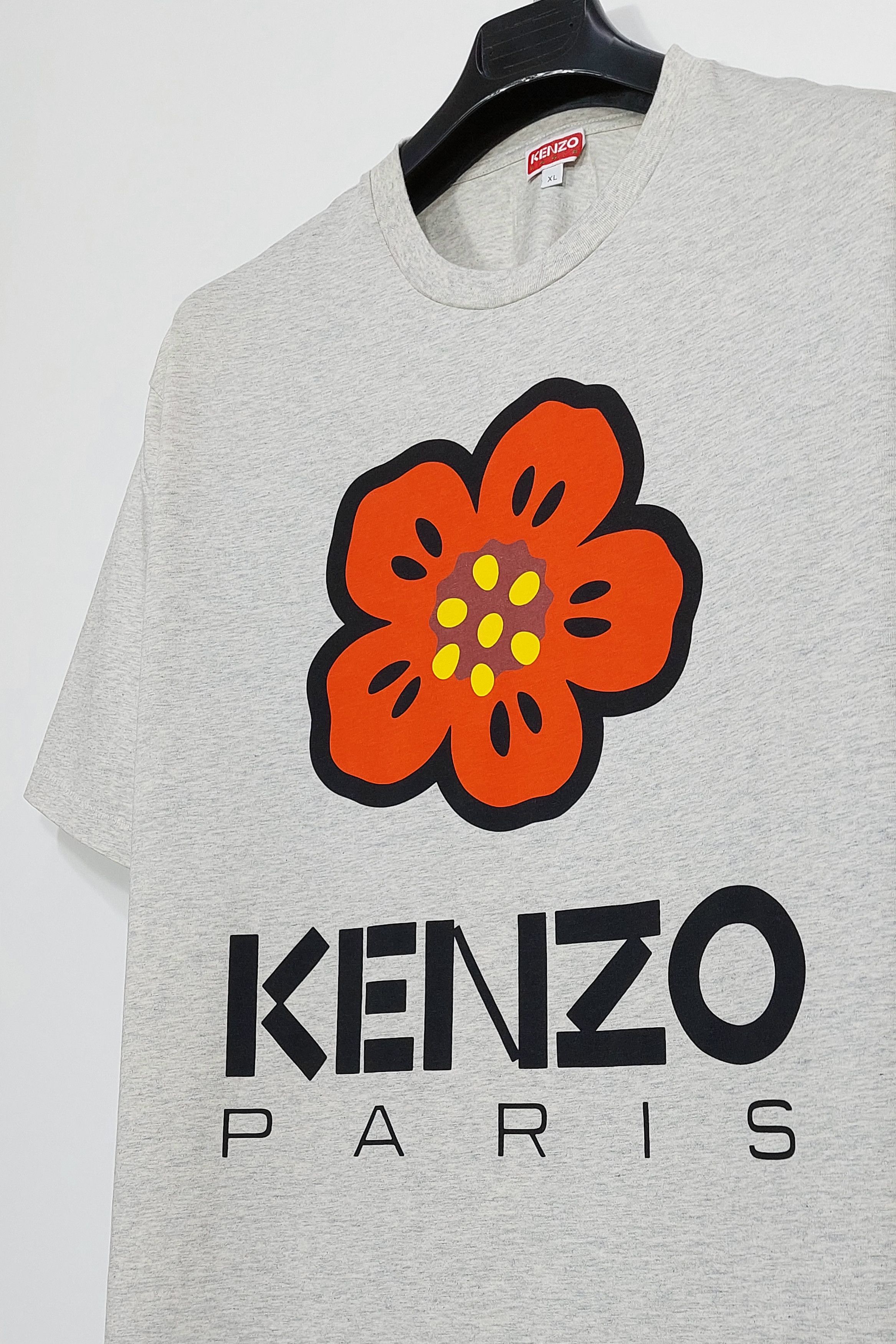 Kenzo flower print cotton tshirt - grey XL Size US XL / EU 56 / 4 - 4 Thumbnail