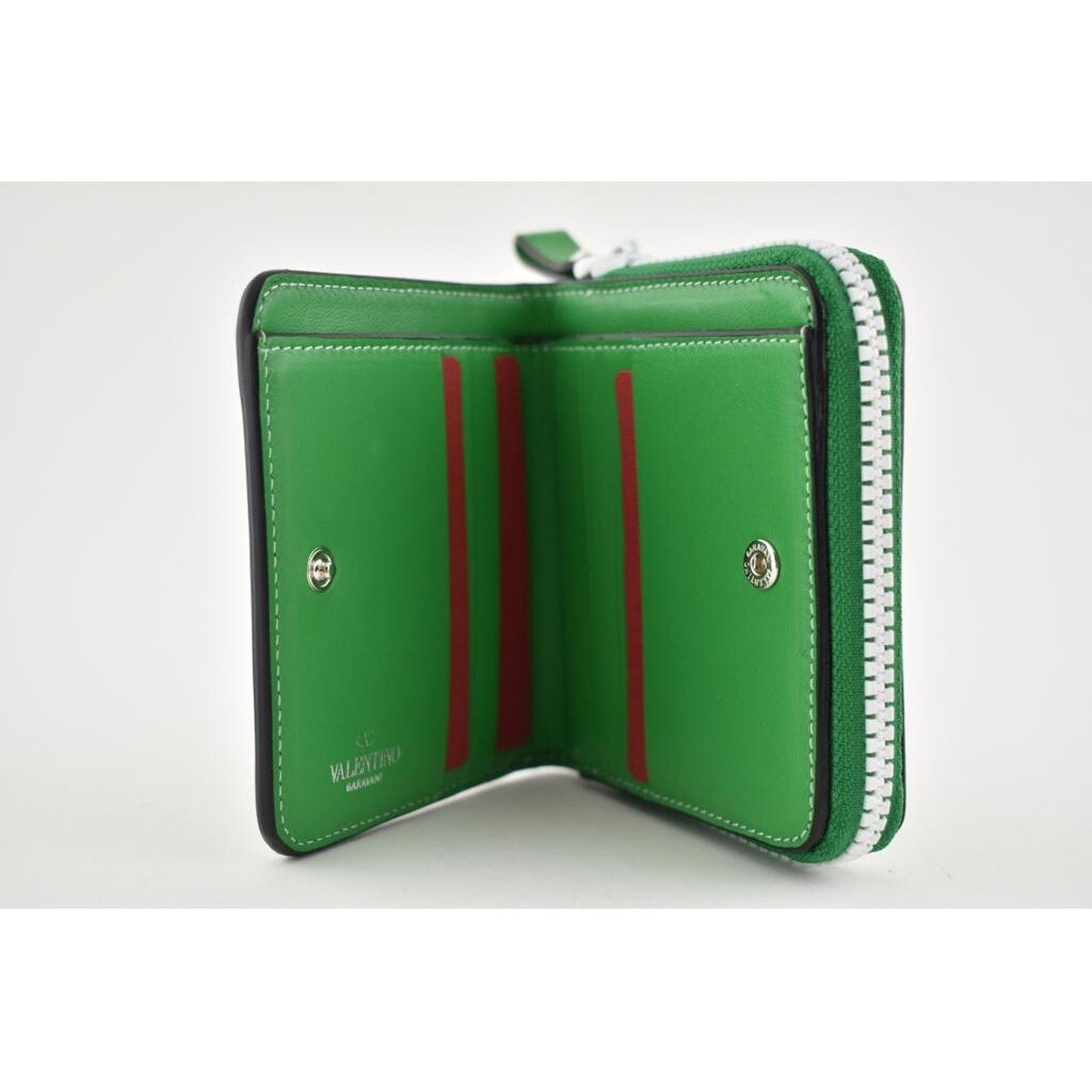 Valentino Valentino Spike Leather Small Zip French Compact Wallet Size ONE SIZE - 4 Thumbnail