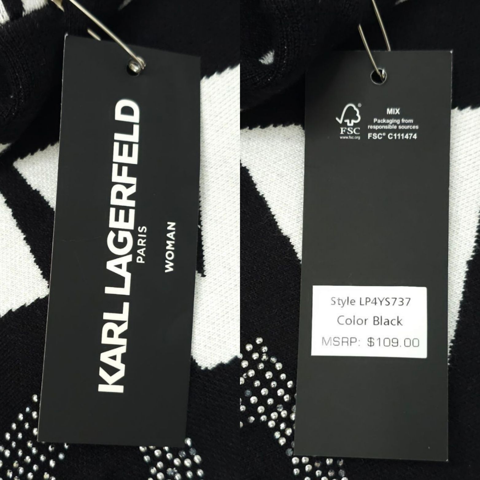 Karl Lagerfeld Karl Lagerfeld Paris Scrambled Logo Sweater Women 1X Ribbed Size ONE SIZE - 8 Thumbnail