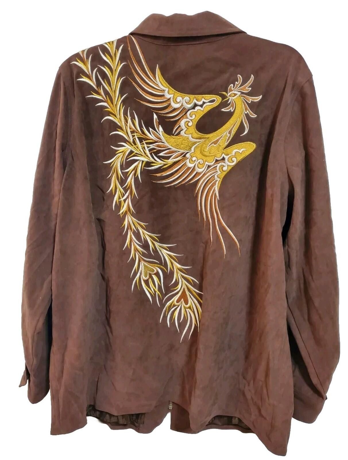 Other Bob Mackie Wearable Art Embroidered Phoenix Brown Jacket 1X Size XL / US 12-14 / IT 48-50 - 2 Thumbnail