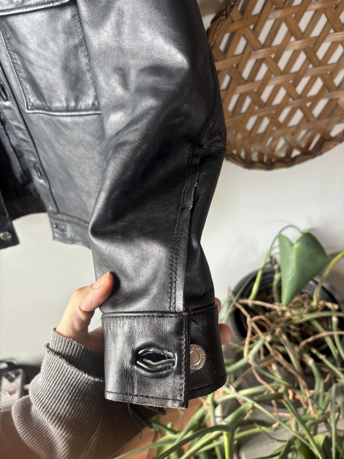 Diet Butcher Slim Skin DBSS Black Leather Trucker (Pre-08) Size 2 Size US S / EU 44-46 / 1 - 4 Thumbnail