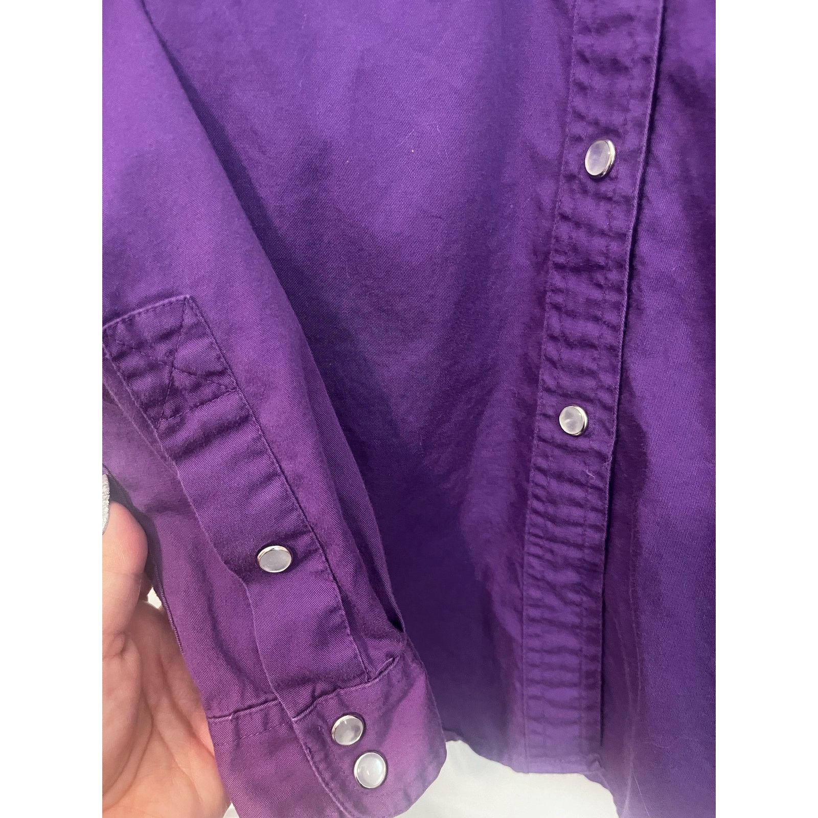 Vintage Vintage 70s Liz Sport Purple Western Cowgirl Shirt Small Size S / US 4 / IT 40 - 3 Thumbnail