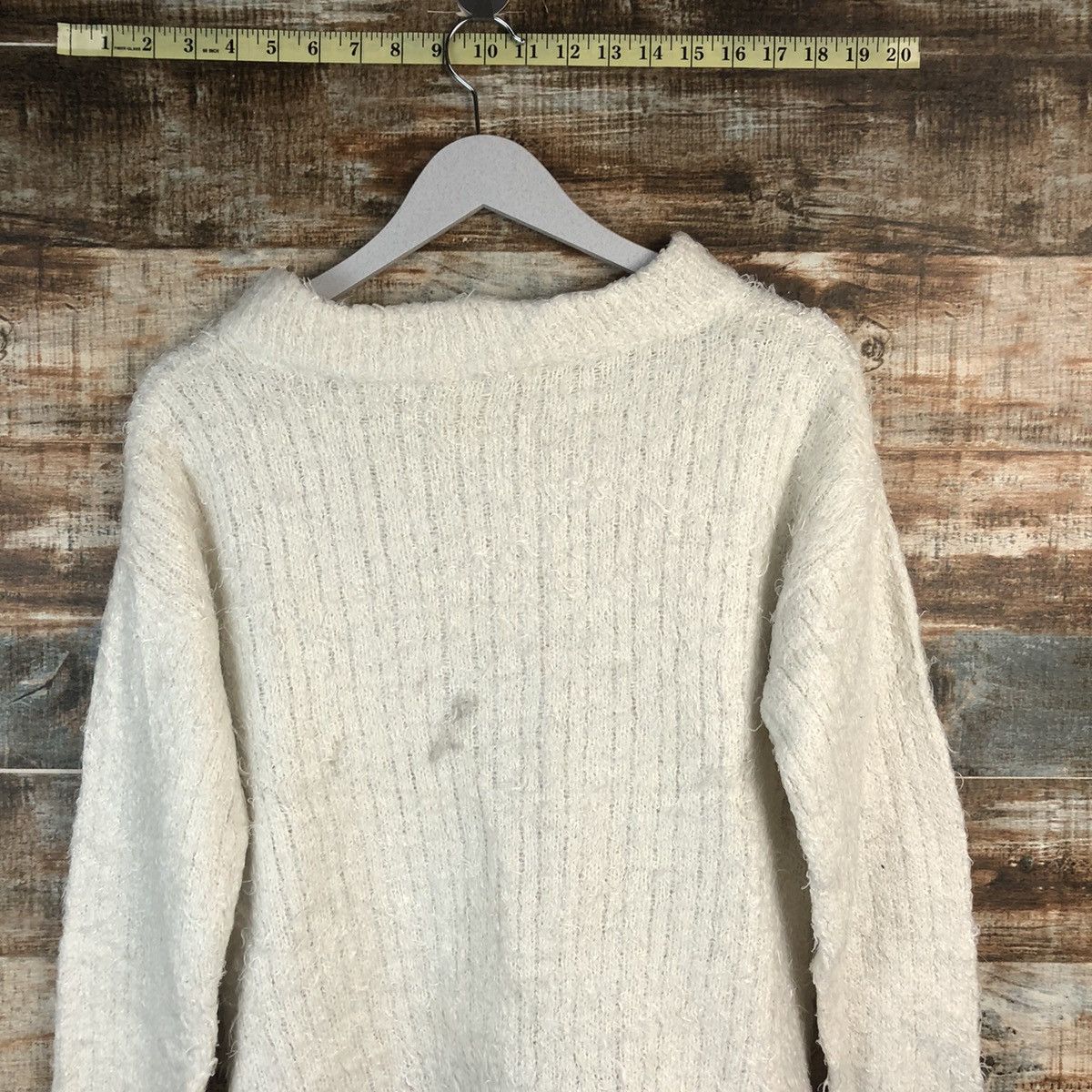 Homespun Knitwear × Japanese Brand DLL E Hypen Of World Gallery White mohair Knitwear #C044 Size M / US 6-8 / IT 42-44 - 12 Thumbnail
