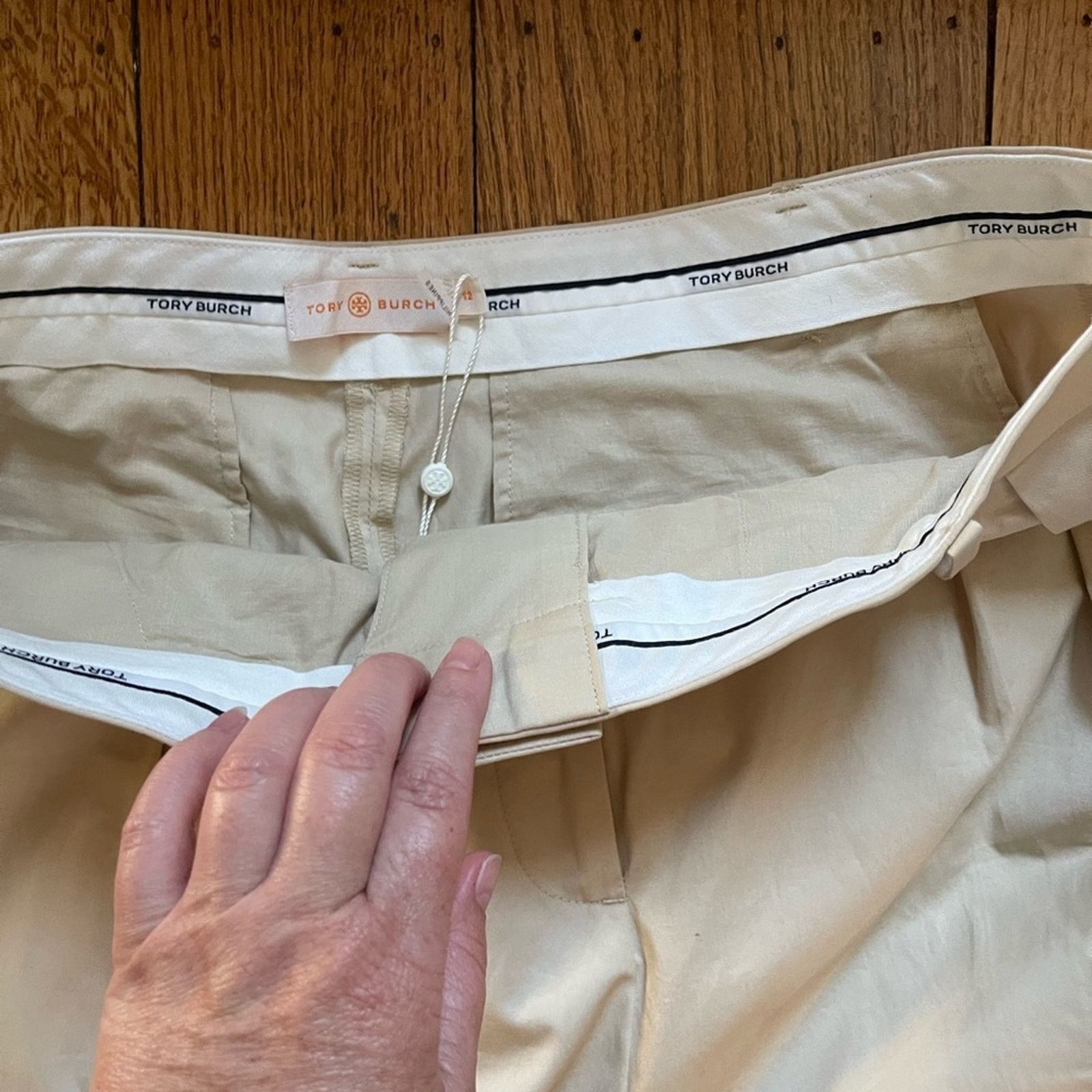 Tory Burch Poplin Pleated Trousers NWT Size:12