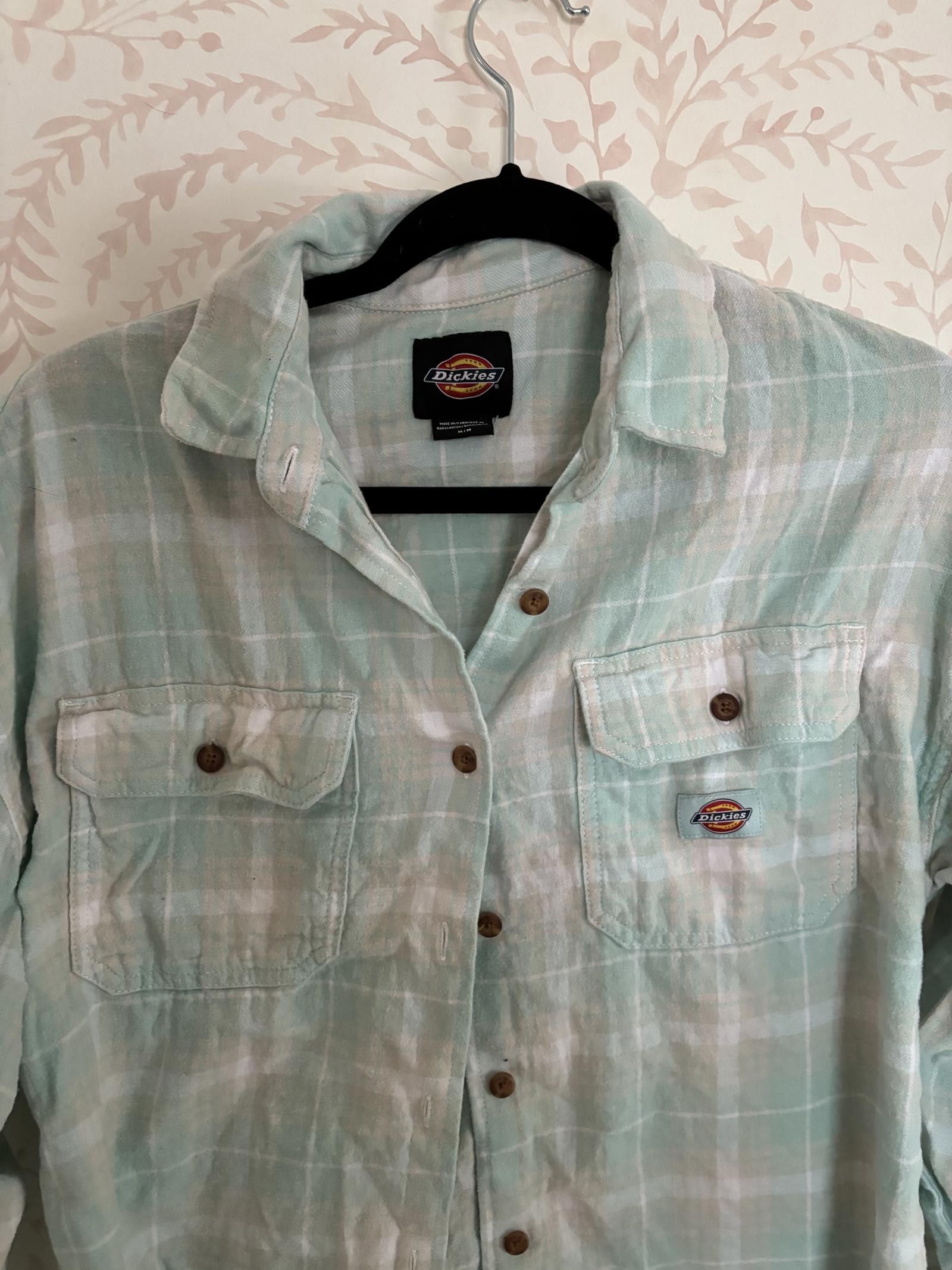 Dickies NEW Dickies Mint Green Plaid Button-Up Shirt Size M / US 6-8 / IT 42-44 - 3 Thumbnail