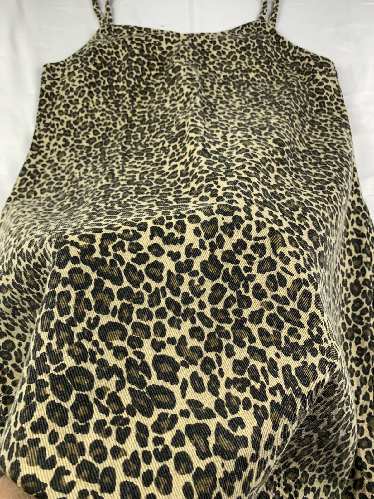 Japanese Brand SPAO Leopard Pattern Print Jeans Tank Mini Dress Size S / US 4 / IT 40 - 5 Thumbnail