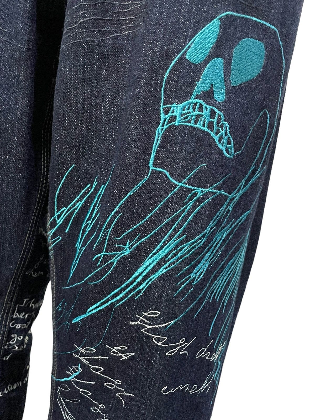 Japanese Brand Artful Dodger Jesse Pinkman Embroidered Poems Baggy Jeans Size US 34 / EU 50 - 11 Thumbnail