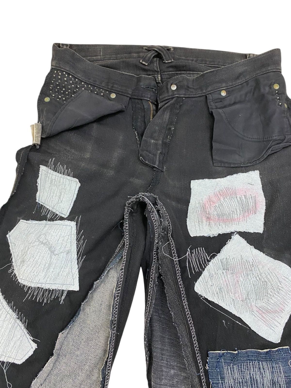 If Six Was Nine × Japanese Brand × Le Grande Bleu (L.G.B.) Vintage Z. Vargas Wide Legs Uruboros Heavy Stiched Studded Size US 31 - 23 Thumbnail