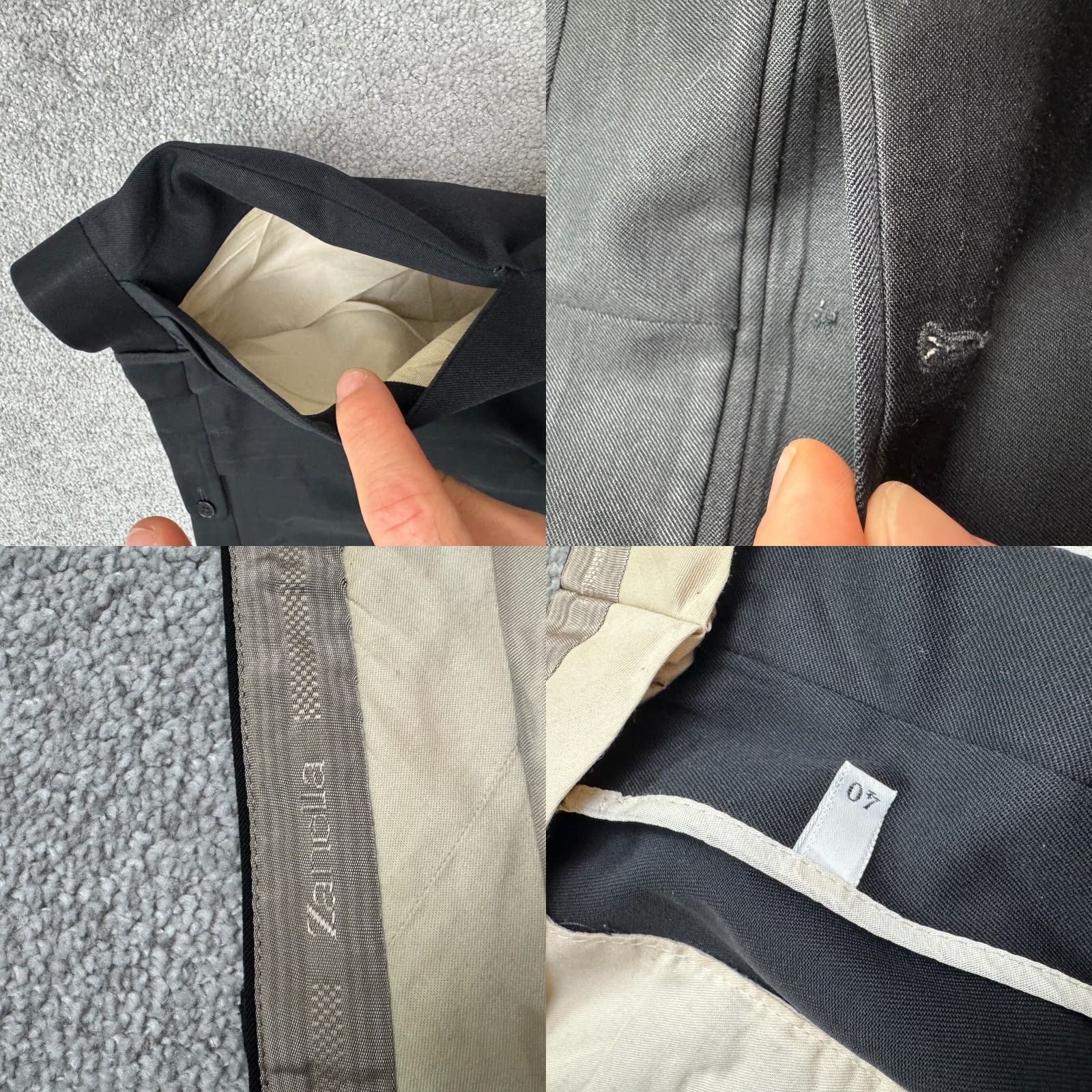 Zanella VINTAGE Zanella 90s Wool Dress Pants Mens 38x31 Black Straight Leg Classic Designer Size US 38 / EU 54 - 8 Thumbnail