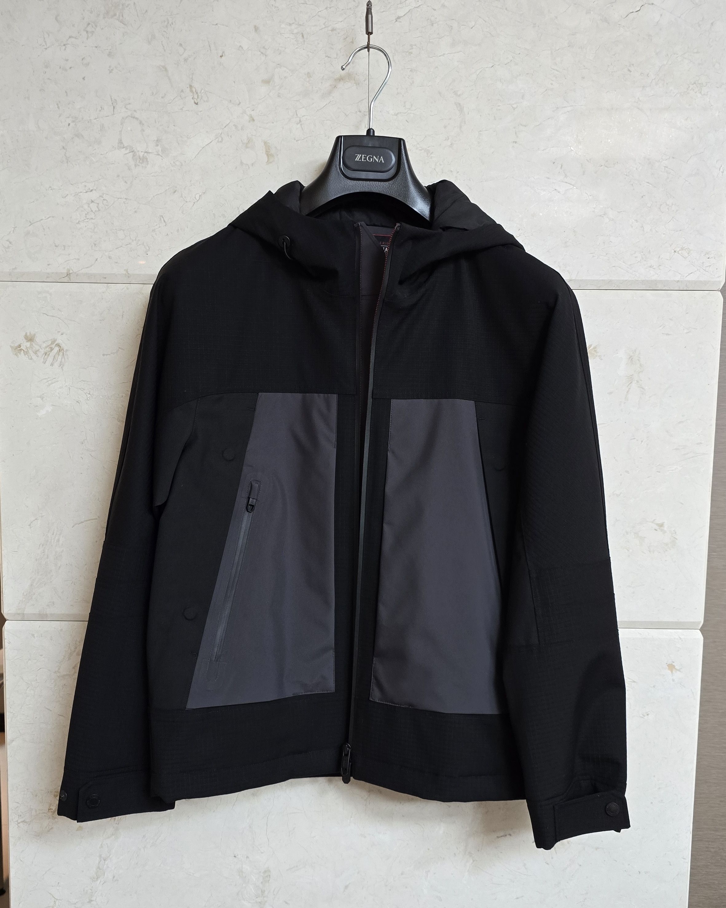 Ermenegildo Zegna ZEGNA / TechMerino Black OVERJACKET / US 36 Size US S / EU 44-46 / 1 - 1 Thumbnail
