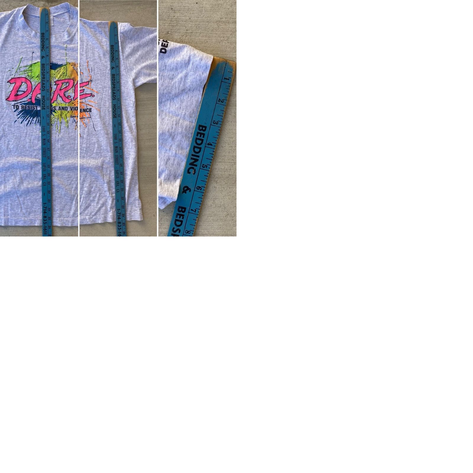 Fruit Of The Loom VINTAGE Fruit of the Loom T-Shirt DARE 1994 Gray Neon Marin County Sheriff XL Men Graphic Tee 1990s Size US XL / EU 56 / 4 - 12 Thumbnail