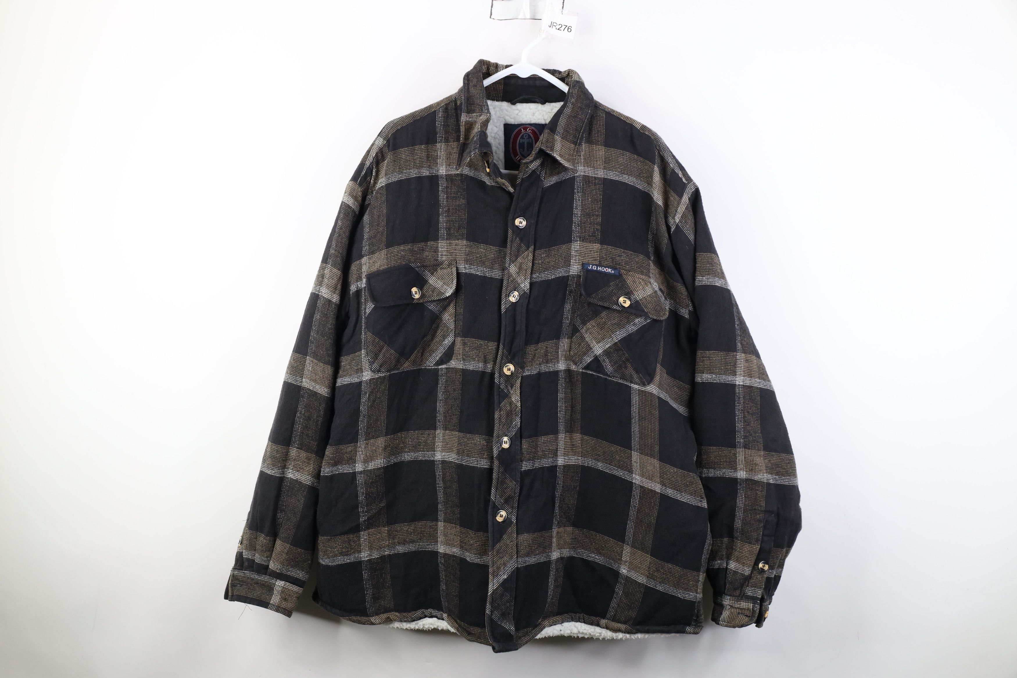 Vintage Vintage 90s Streetwear Lined Flannel Button Shirt Jacket Size US XL / EU 56 / 4 - 1 Thumbnail
