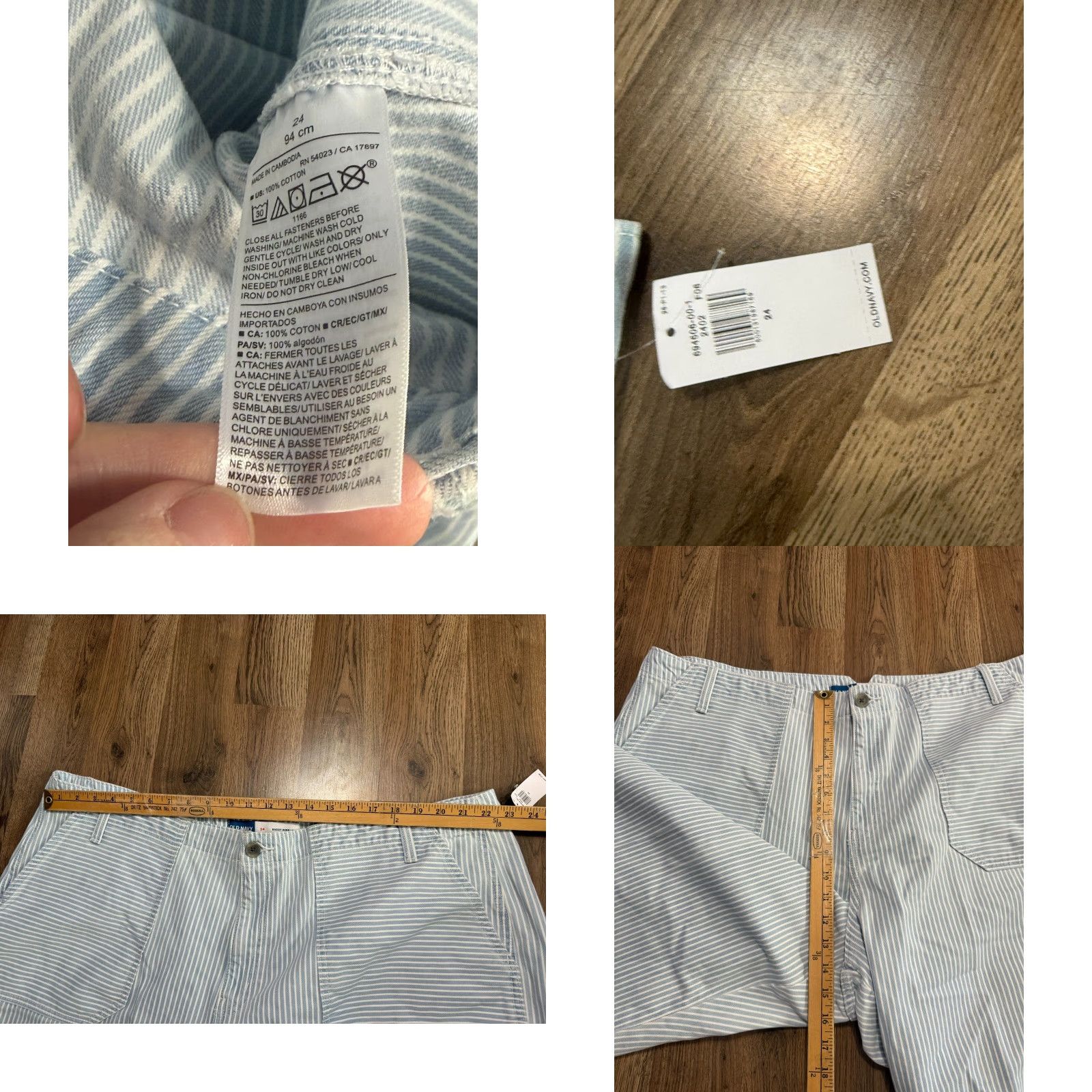 Old Navy VINTAGE Old Navy Outfit Womens 4X Blue White Striped Baggy Wide Leg Button Up Vest NWT Size XXL / US 16-18 / IT 52-54 - 8 Thumbnail