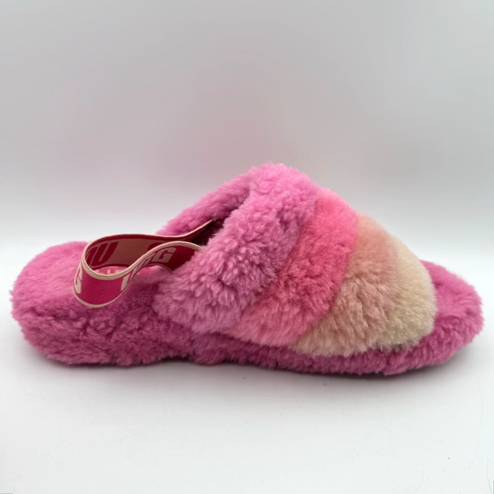 Ugg UGG Womens Fluff Yeah Slide Slipper Multicolor Pink Stripe Size 9 Pink Striped Faux Fur Upper Slipper Womens Shoes 9 Size US 9 / IT 39 - 7 Thumbnail