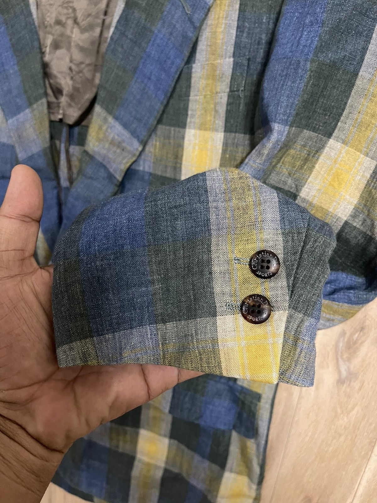 Christian Dior Monsieur Vintage Christian Dior Light Jacket Blazer Tartan Linen L Size US L / EU 52-54 / 3 - 3 Thumbnail