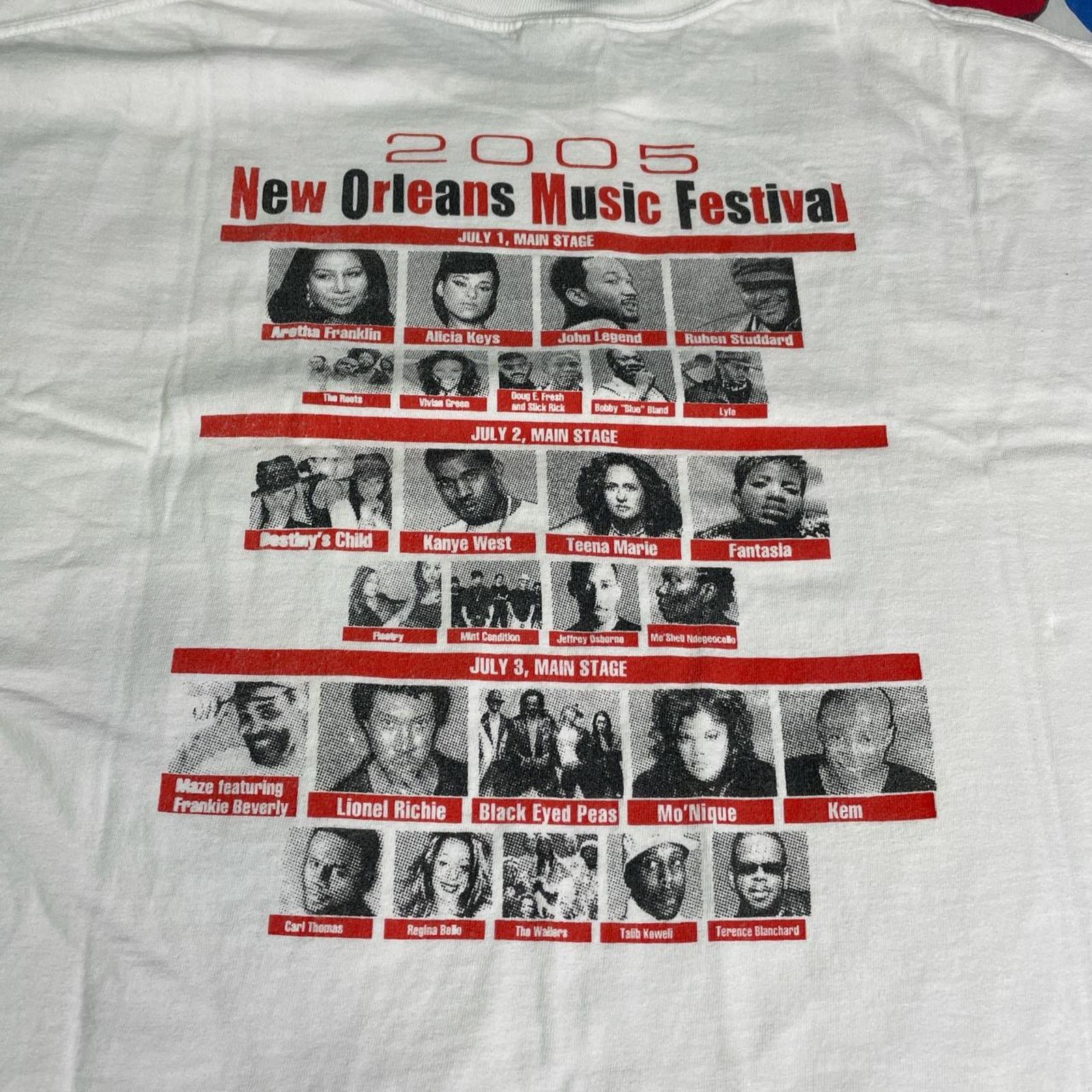 Vintage VTG 2005 New Orleans Music John Legend Kayne Aaliyah Tee Size US XXL / EU 58 / 5 - 4 Thumbnail