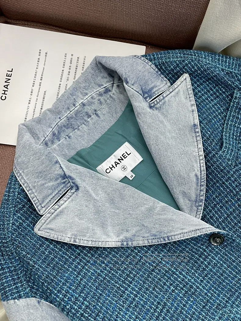 Chanel Chanel Peacock blue silhouette woven denim jacket Size XS / US 0-2 / IT 36-38 - 2 Thumbnail