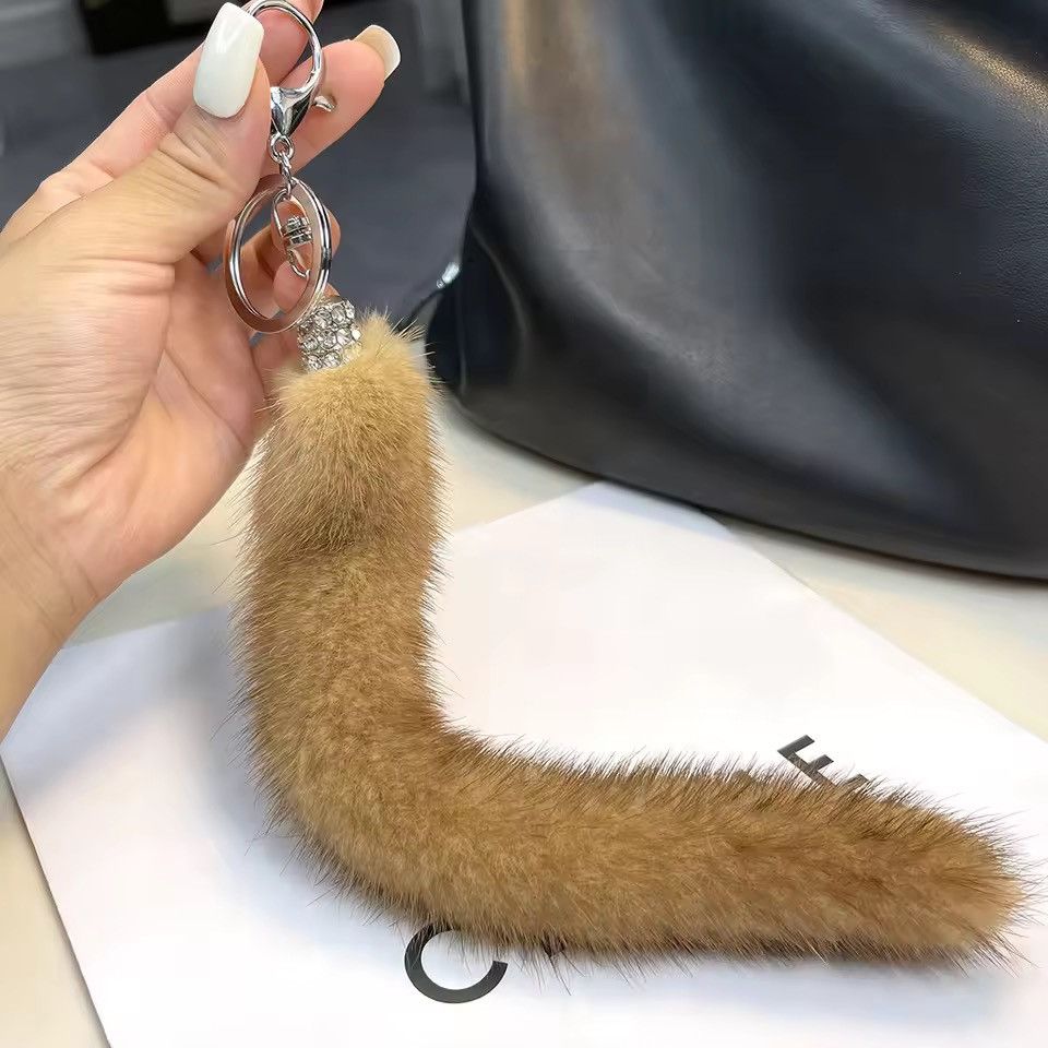 Jewelry Real Fur Mink Tail Keychain Size ONE SIZE - 1 Thumbnail