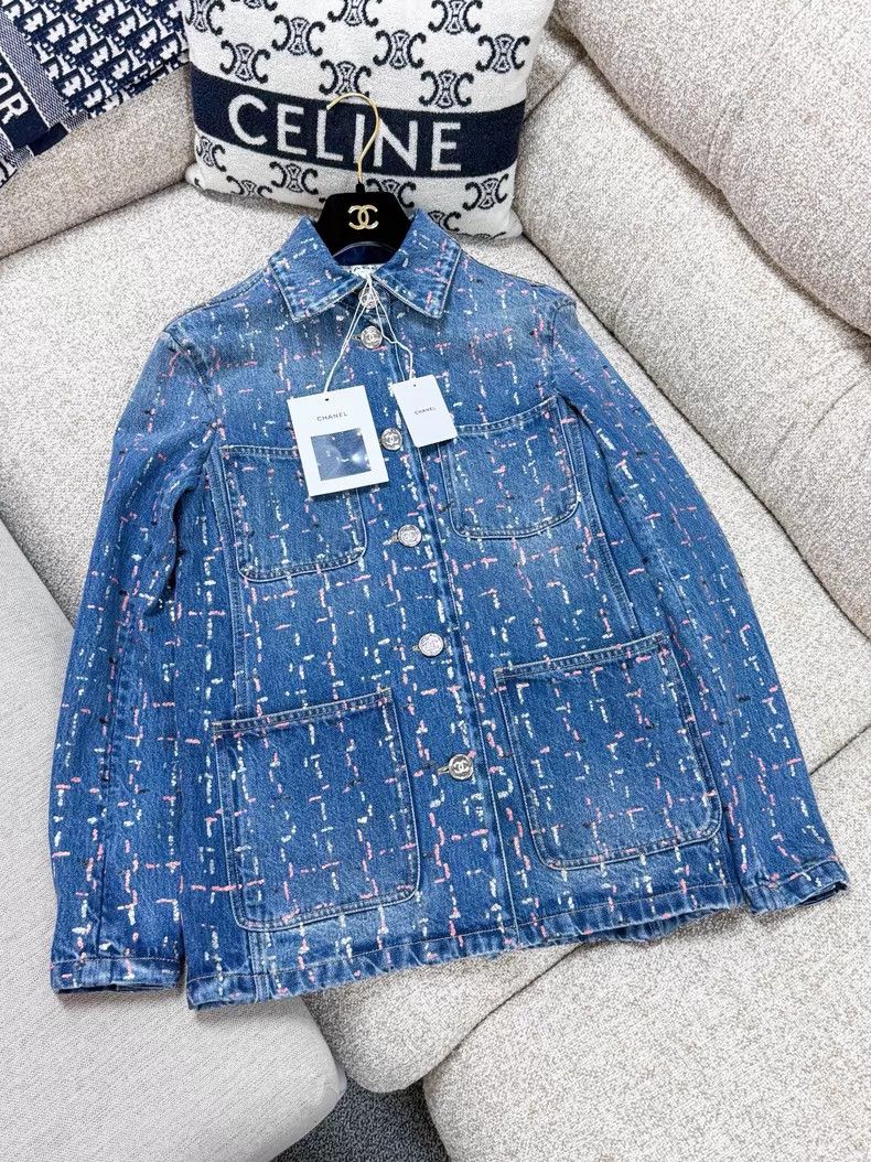Chanel Chanel Colorful bead embroidery four-pocket denim jacket Size XS / US 0-2 / IT 36-38 - 2 Thumbnail