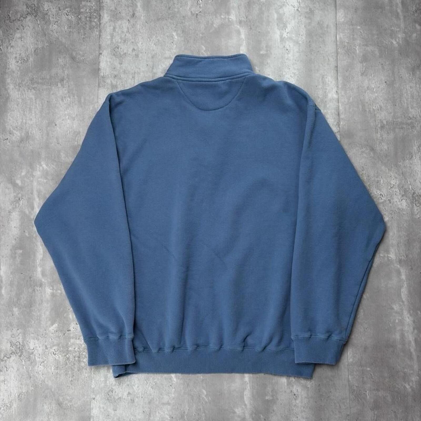 Reebok Vintage Blue Reebok Grunge Quarter Zip Pullover Sweater Size US XL / EU 56 / 4 - 8 Thumbnail