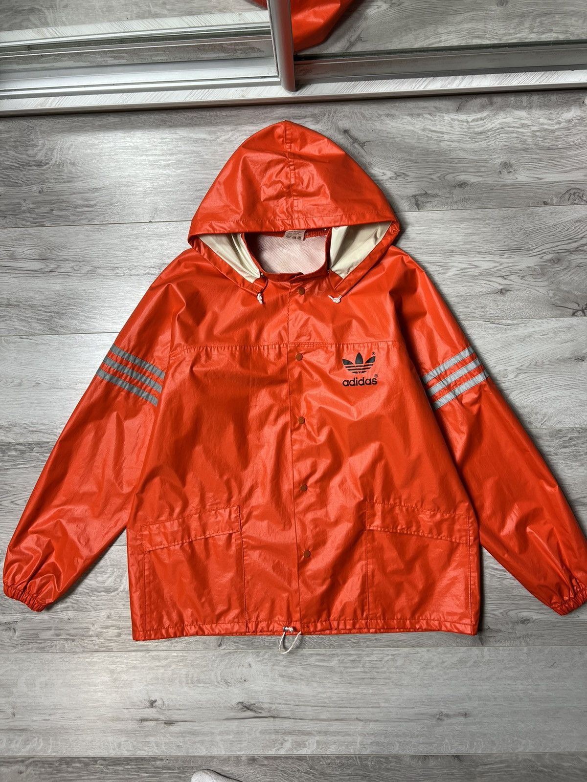 Vintage Adidas Orange Windbreaker offers Packable Track Pouch Jacket