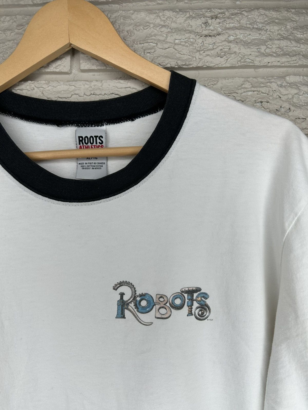 Vintage Vintage Robots Movie Robin Williams Promo Ringer T Shirt Size US XL / EU 56 / 4 - 3 Thumbnail
