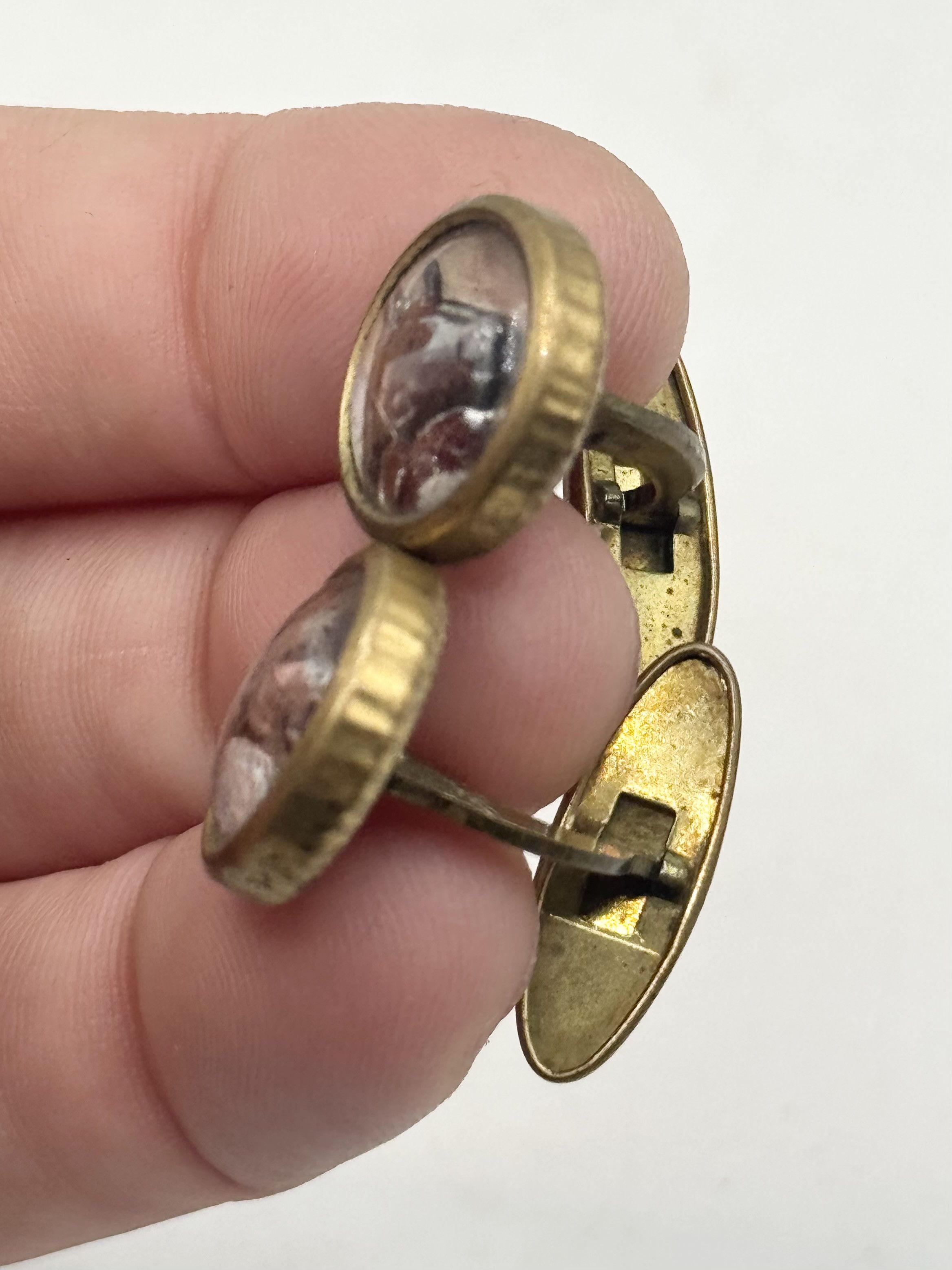 Vintage Vintage estate art deco bubble art glass horse cuff links cu Size ONE SIZE - 4 Thumbnail