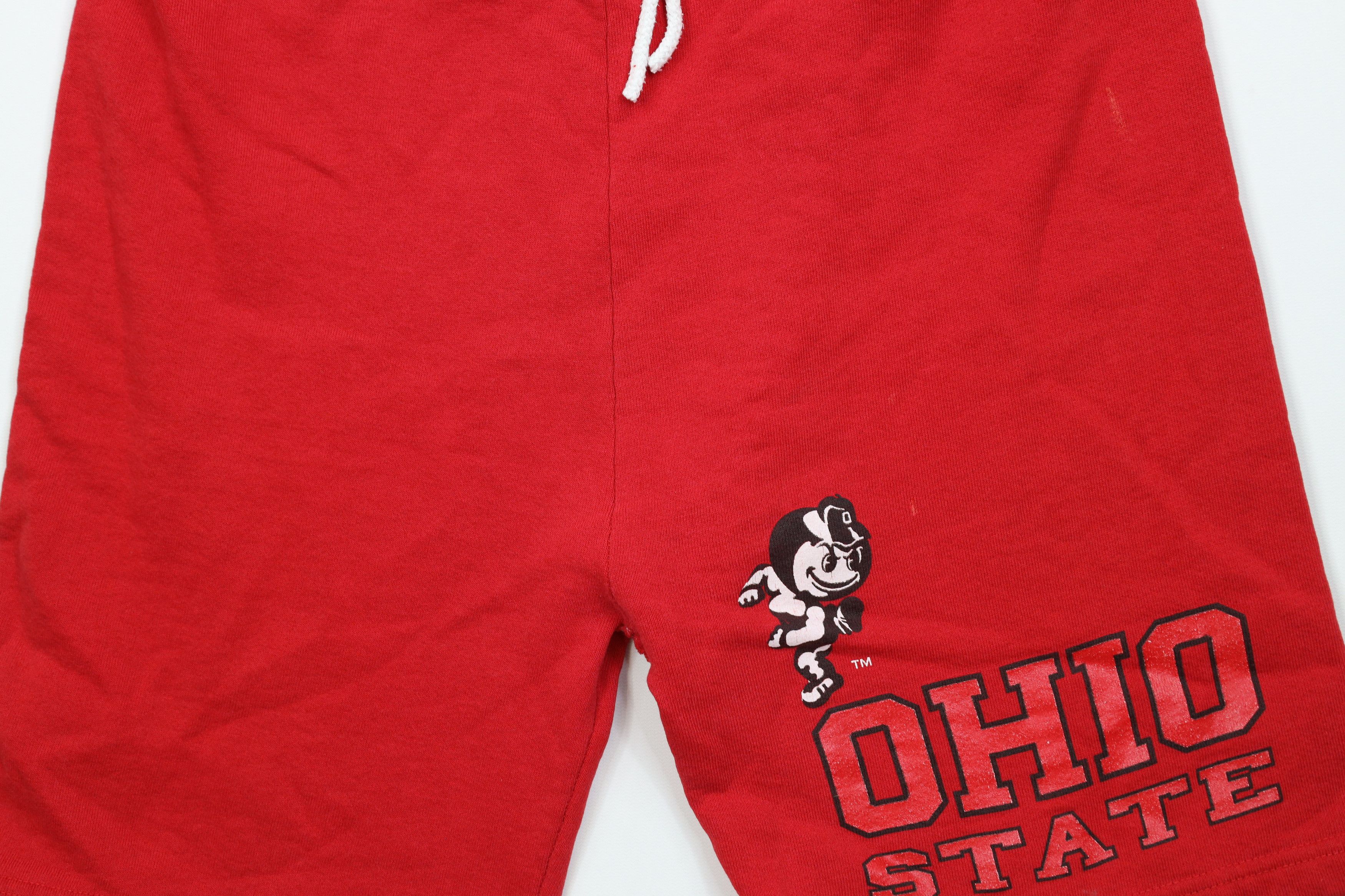 Vintage Vintage 90s Ohio State University Sweatpants Shorts Red USA Size US 34 / EU 50 - 3 Thumbnail