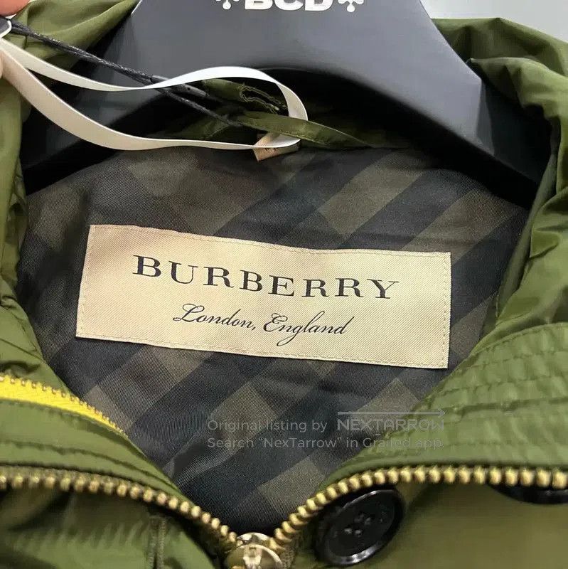 Burberry Burberry Military Green Cotton Long Coat. Size XXS / US 00 / IT 34 - 3 Thumbnail