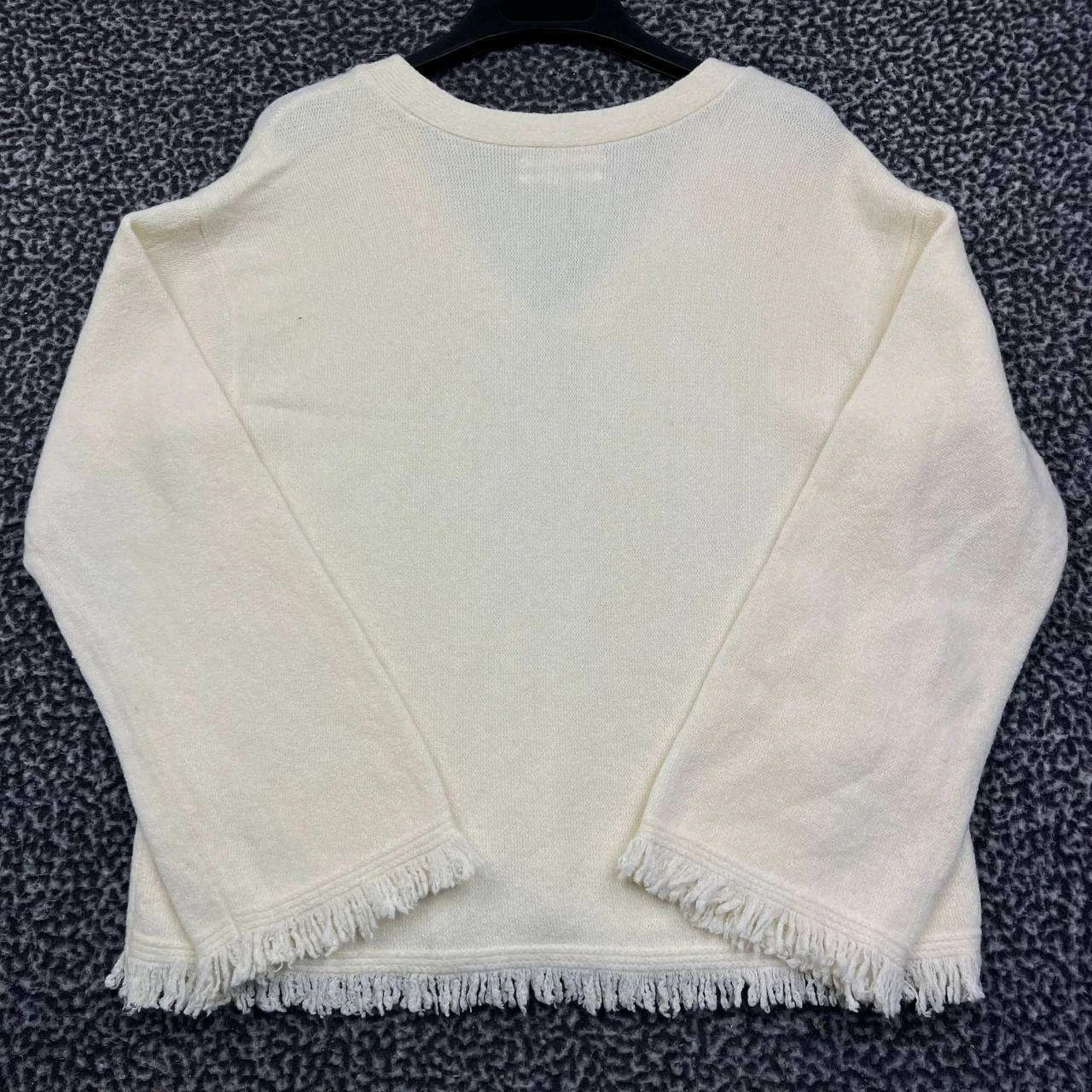 Anthropologie Anthropologie Sweater Women Knit Fringe Hem V Neck Alpaca M Size M / US 6-8 / IT 42-44 - 2 Thumbnail