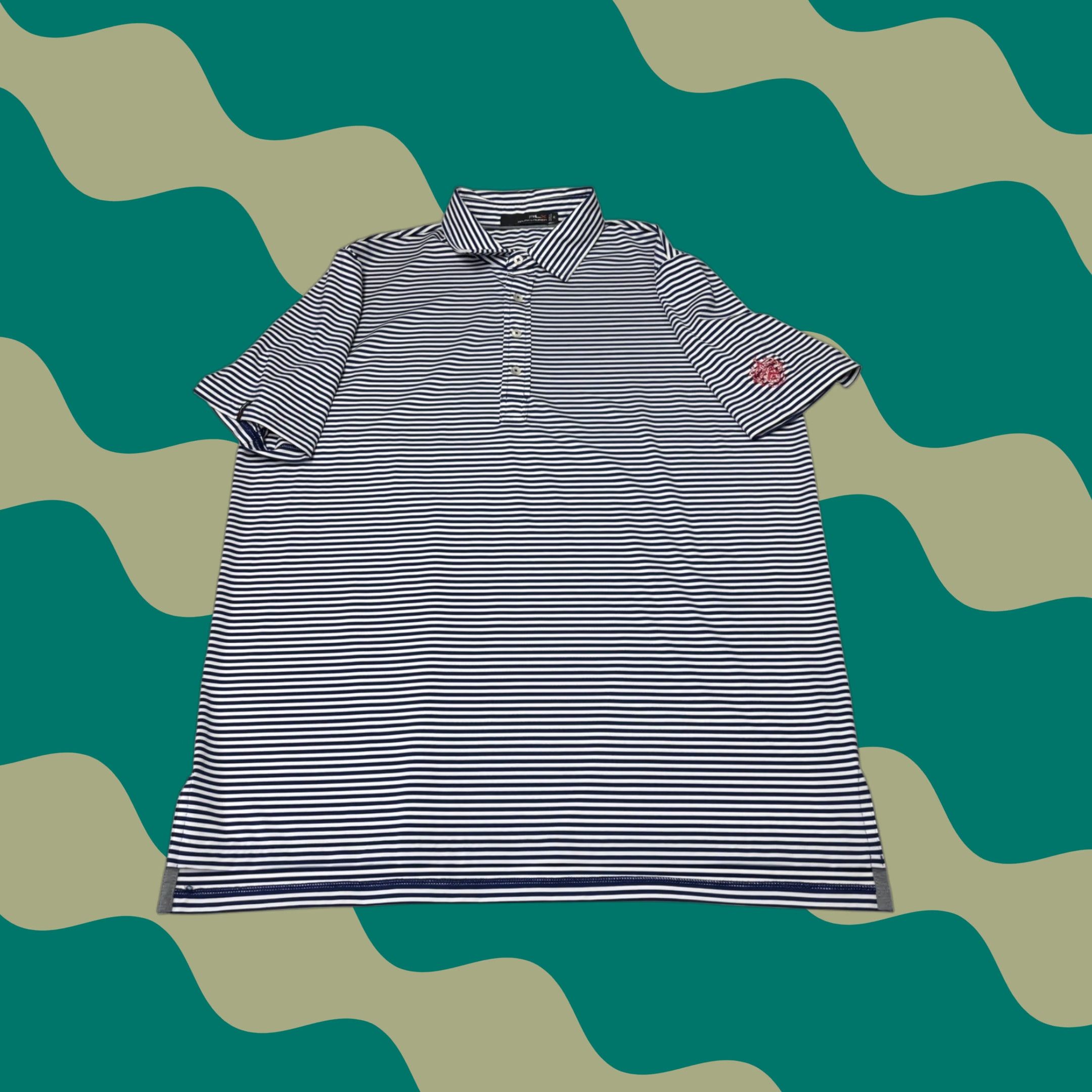 RLX Ralph Lauren RLX Ralph Lauren Polo Shirt XL Blue Striped 4-Button Crest Embroidered Logo Golf Performance Jersey Shirt Mens Size US XL / EU 56 / 4 - 1 Thumbnail