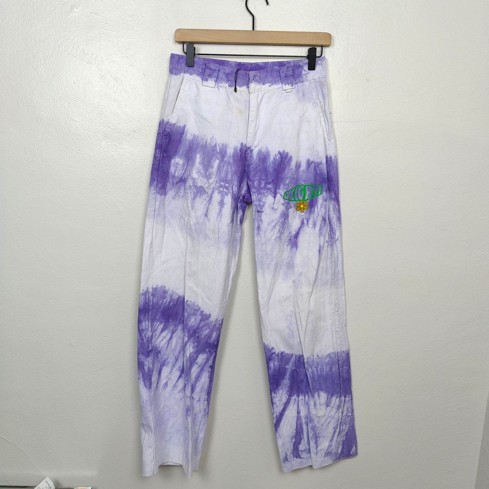 Other OMighty Tie Dye Pants Womens Small White Purple Wide Leg Size 27" / US 4 / IT 40 - 1 Thumbnail