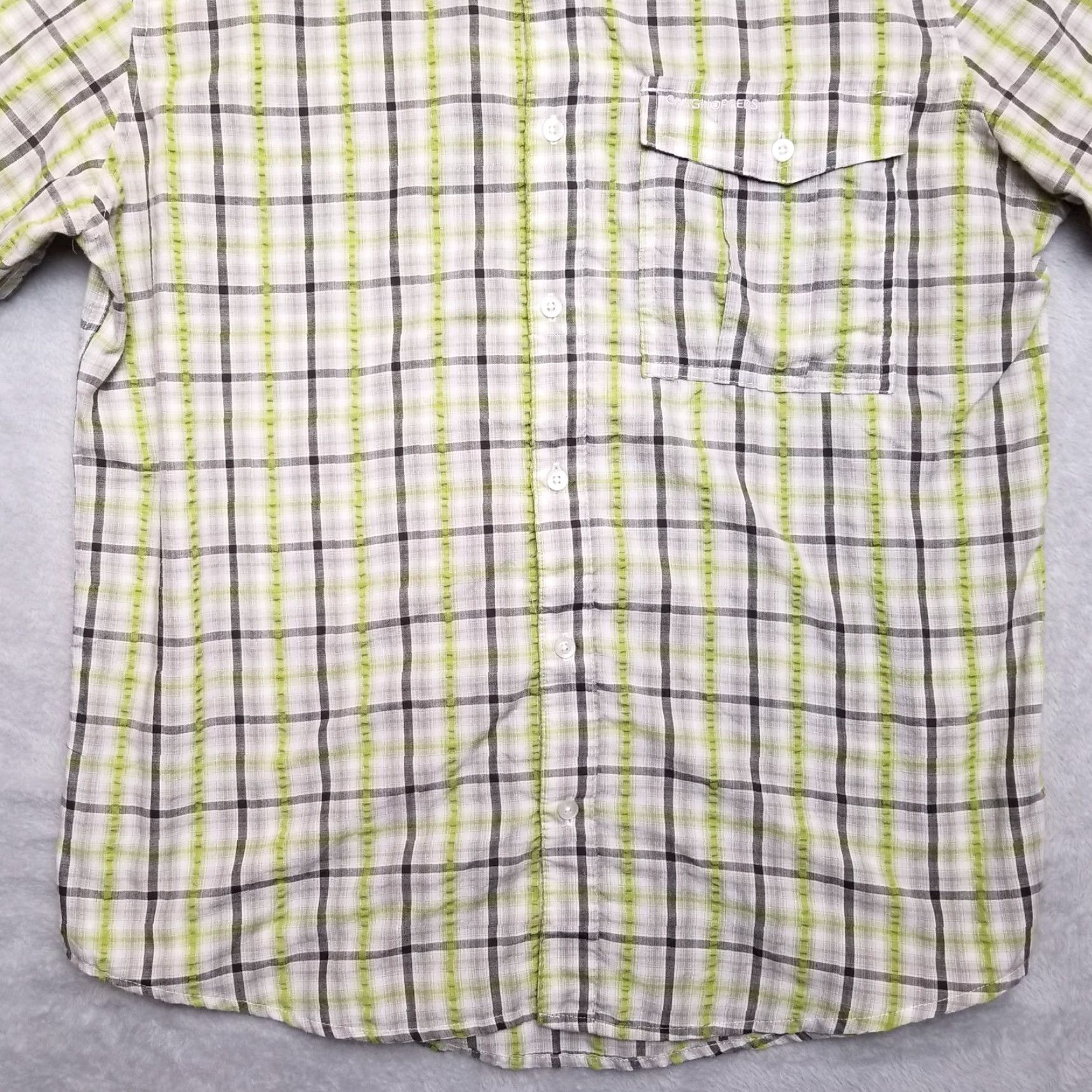 Vintage Craghoppers Shirt Mens L Green Plaid Button Short Sleeve Cotton Blend Casual Size US L / EU 52-54 / 3 - 3 Thumbnail