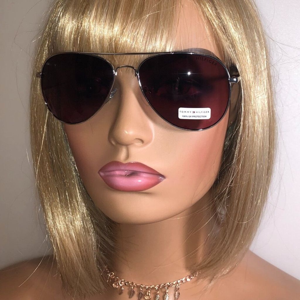 Tommy Hilfiger Tommy Hilfiger Silver & Red Aviator Sunglasses Size ONE SIZE - 8 Thumbnail