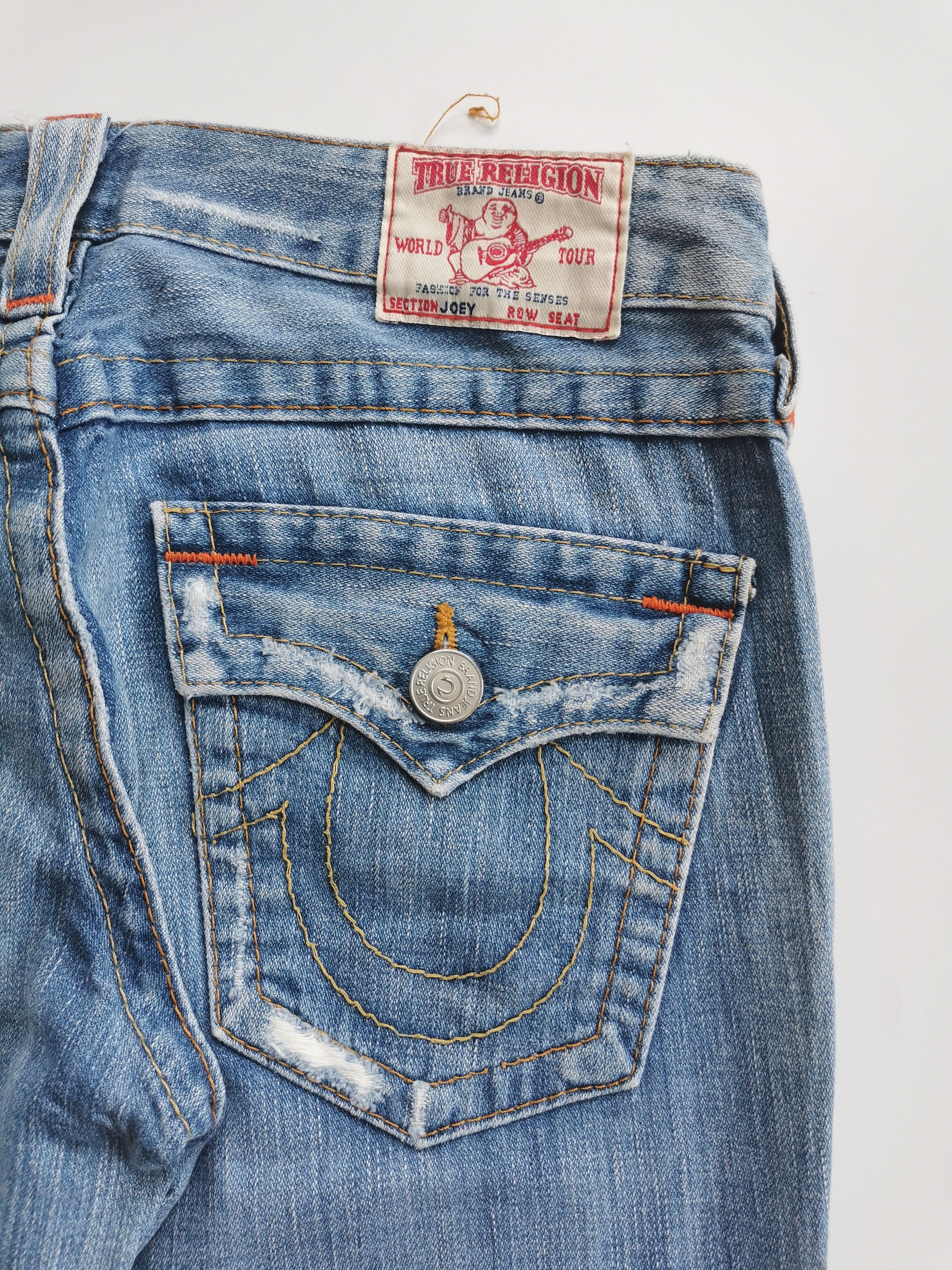 True Religion Vintage True Religion Joey Distress Low Rise Flare Jeans Size 29" - 9 Thumbnail