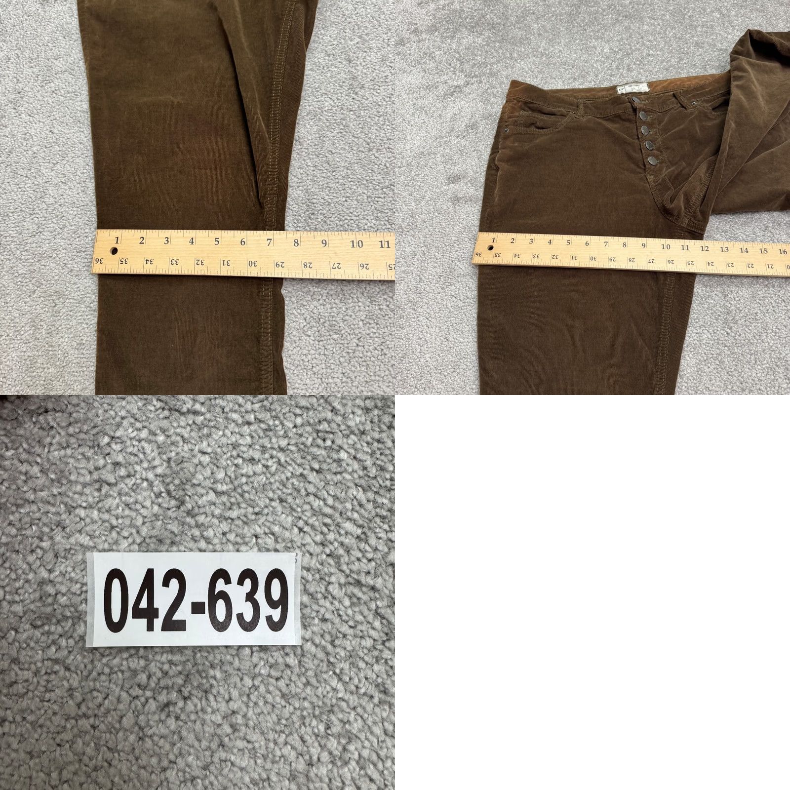 Free People Free People Brown Corduroy Button Fly Straight Pants Women 31 Frayed Hem Casual Size 24" / US 00 / IT 34 - 10 Thumbnail
