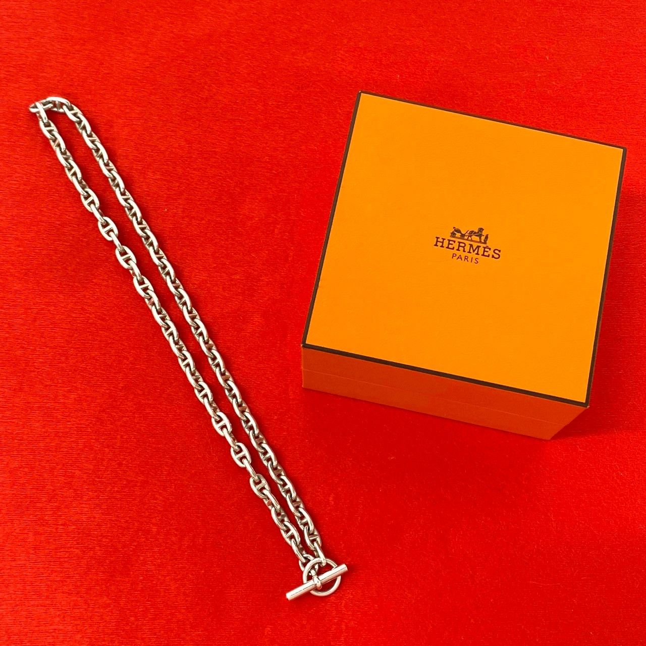 Hermes Hermes Hermes Chaine d’AncreTPM Silver Necklace Precious Metal Necklace DUTY FREE for USA Size ONE SIZE - 1 Thumbnail