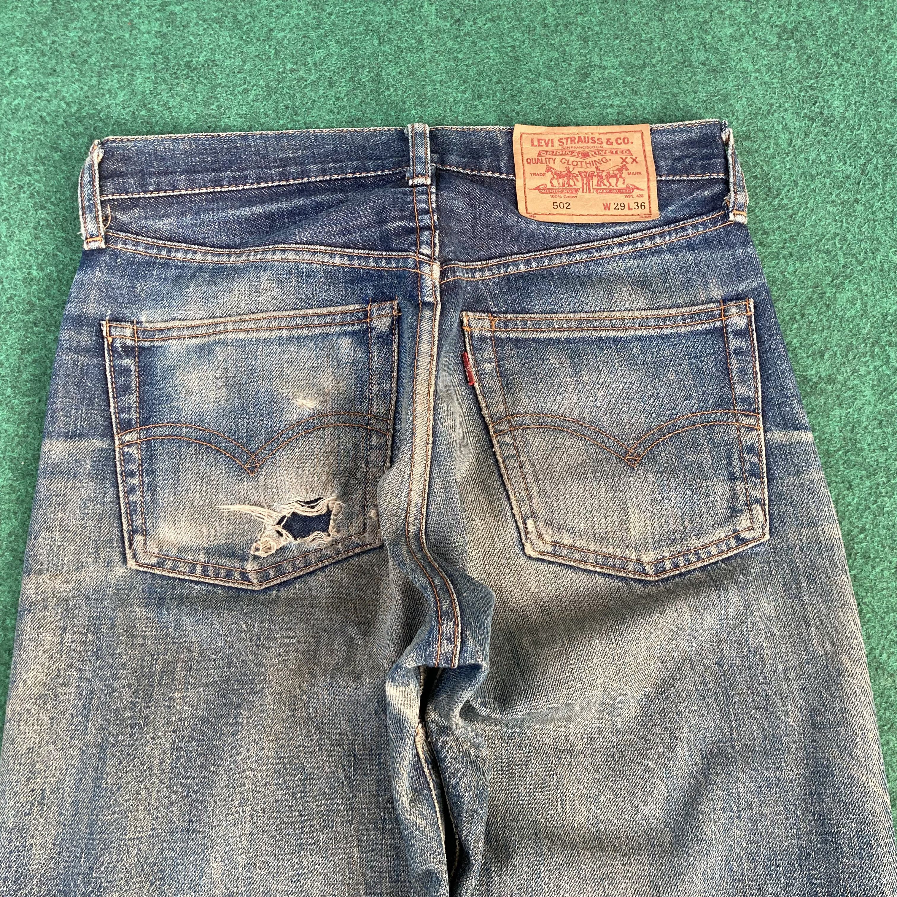 Levi's 28x30 Vtg Levis 502 Japan Big E Redline Selvedge Denim Jeans Size US 28 / EU 44 - 15 Thumbnail