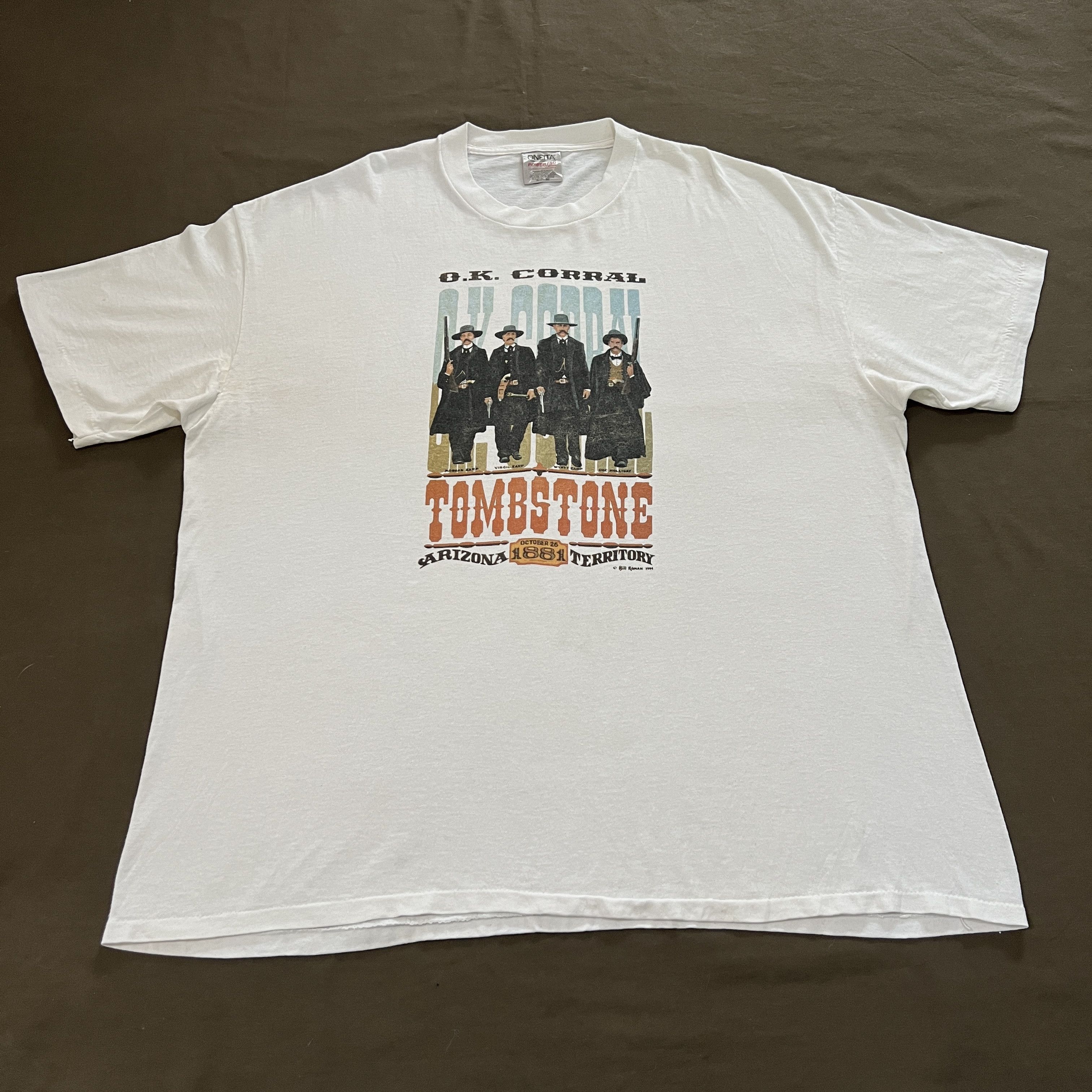 Vintage Vintage 90s Tombstone Cowboy Movie Promo Tee Shirt Size US XXL / EU 58 / 5 - 2 Thumbnail