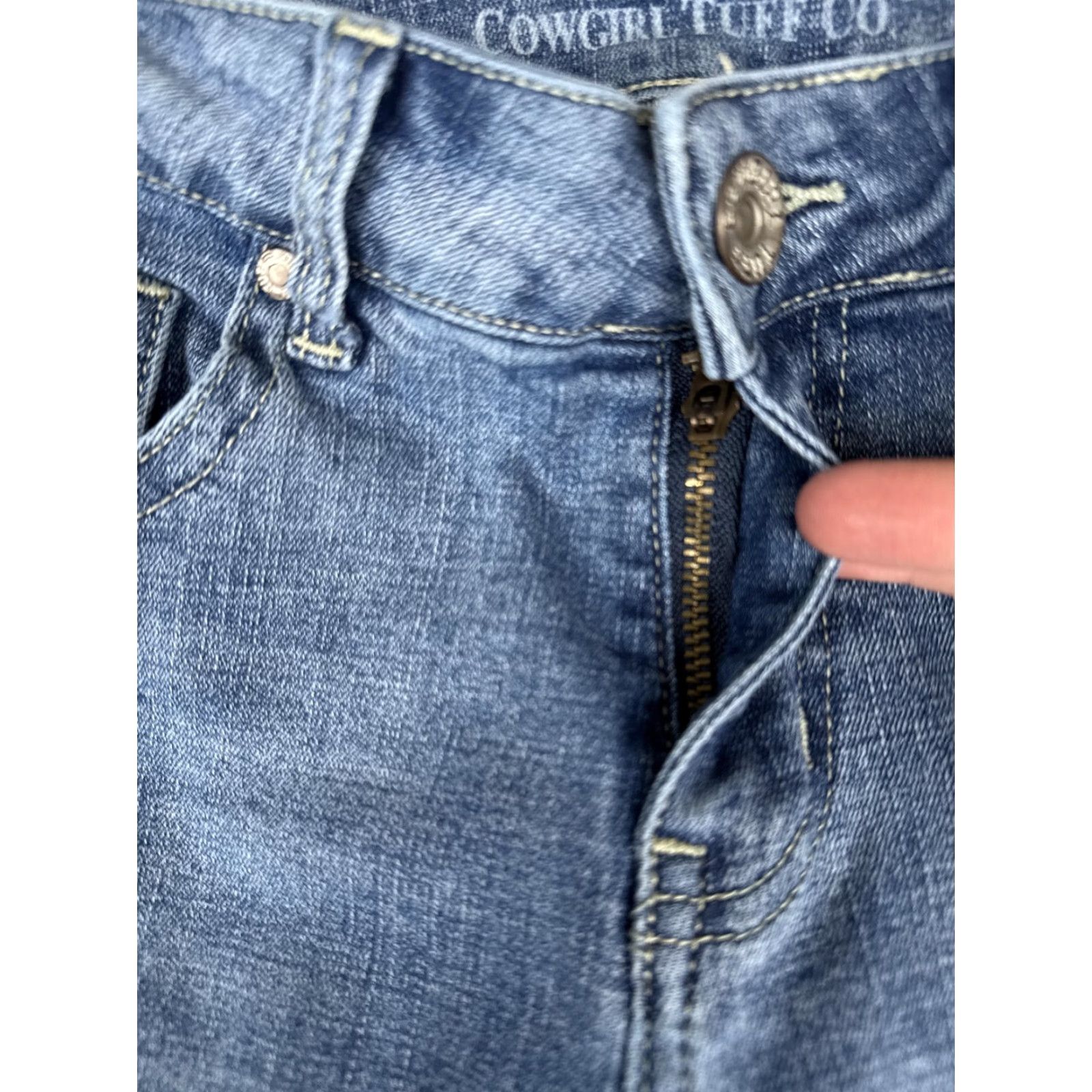 Cowgirl Tuff Co Rainbow Bootcut Jeans Womens 27 Blue Mid Rise Stretch 27x33