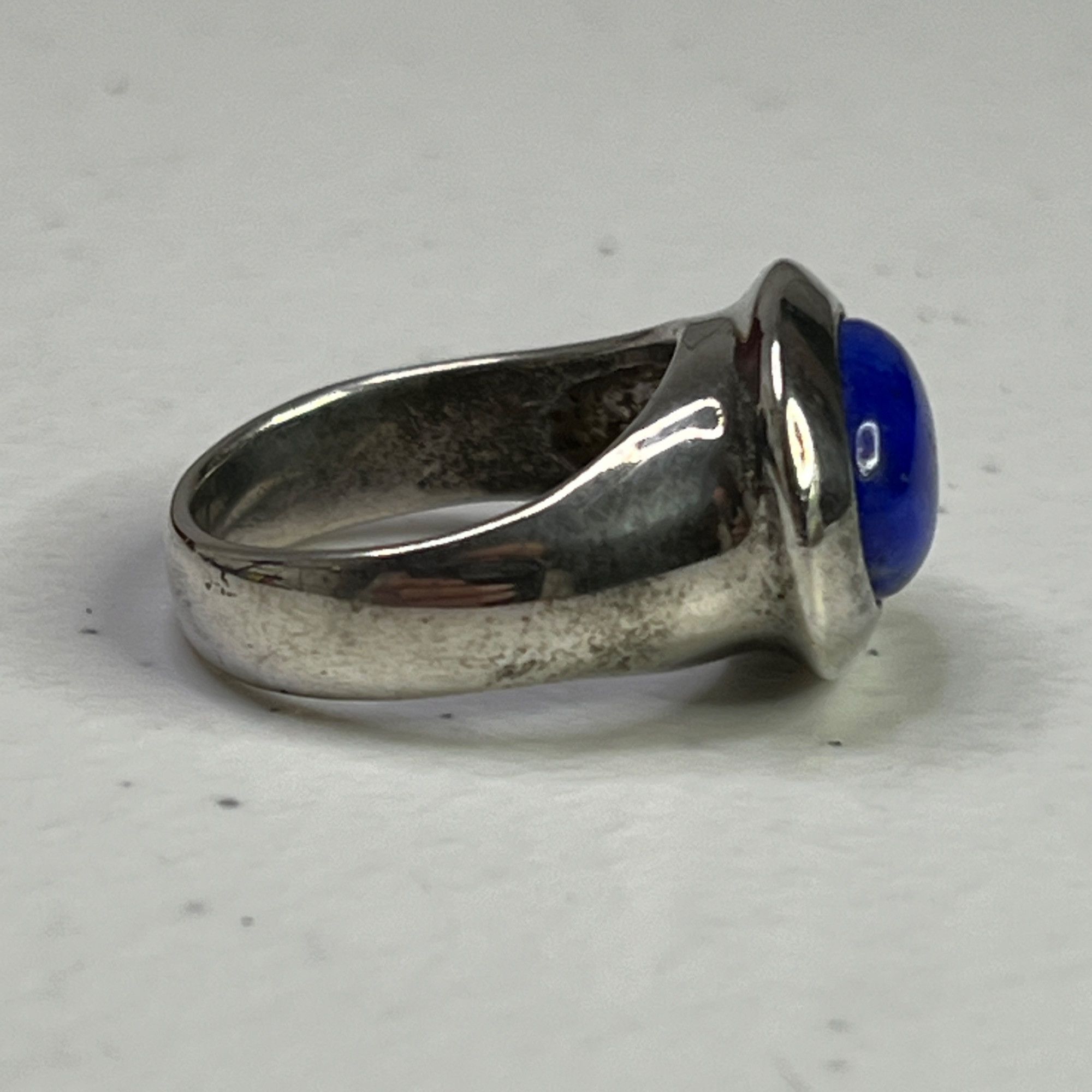 Designer Sterling Silver Ring With Lapis Lazuli Stone Size 8.5 Size ONE SIZE - 5 Thumbnail