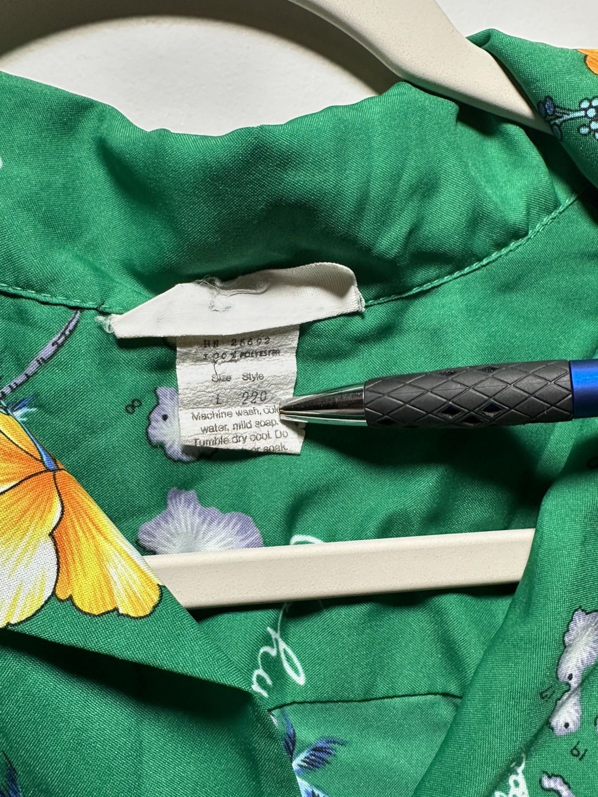 Other Green Hawaiian shirt with yellow flowers and palm trees Size US L / EU 52-54 / 3 - 2 Thumbnail