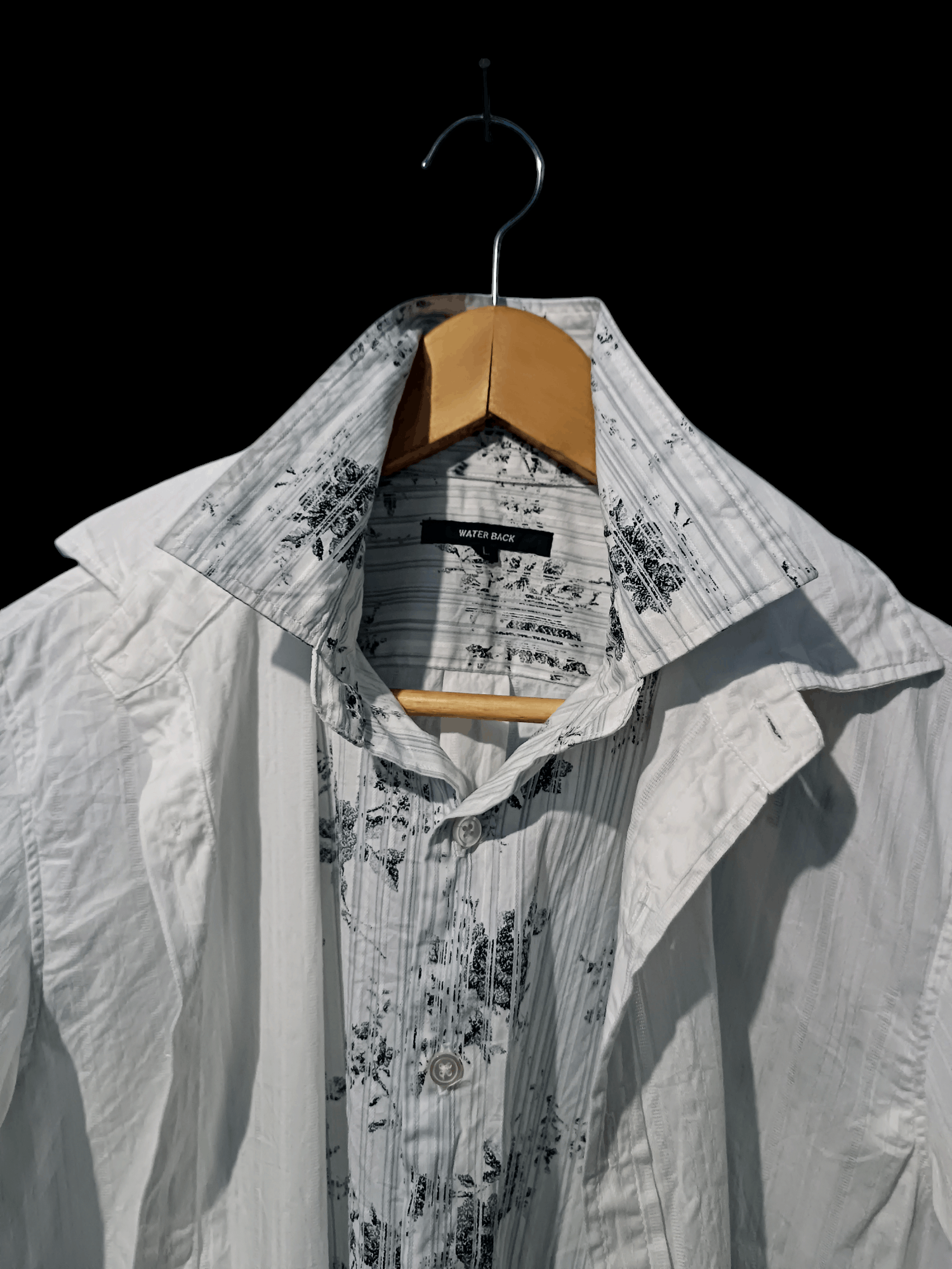 Japanese Brand White Flora Print Double Layer Shirt Size US M / EU 48-50 / 2 - 2 Thumbnail