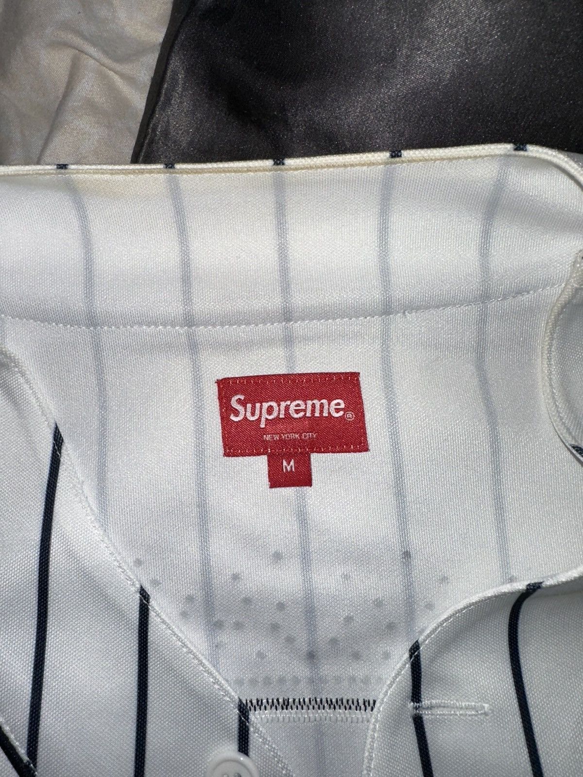 Supreme Supreme Rhinestone Baseball Jersey Pinstripe Medium (SS20) Size US M / EU 48-50 / 2 - 5 Thumbnail